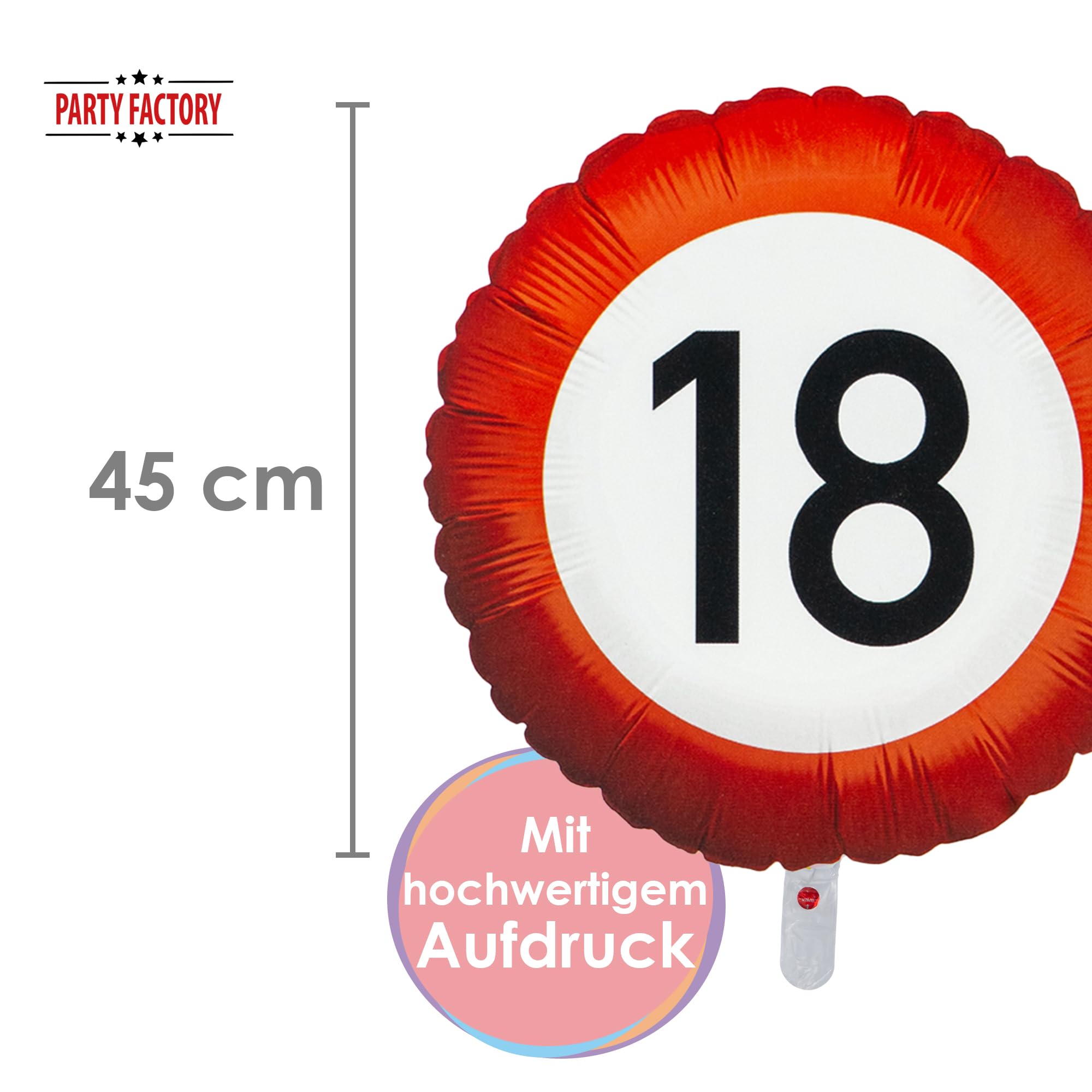 Folienballon Happy Birthday 18 Rund 45cm 4