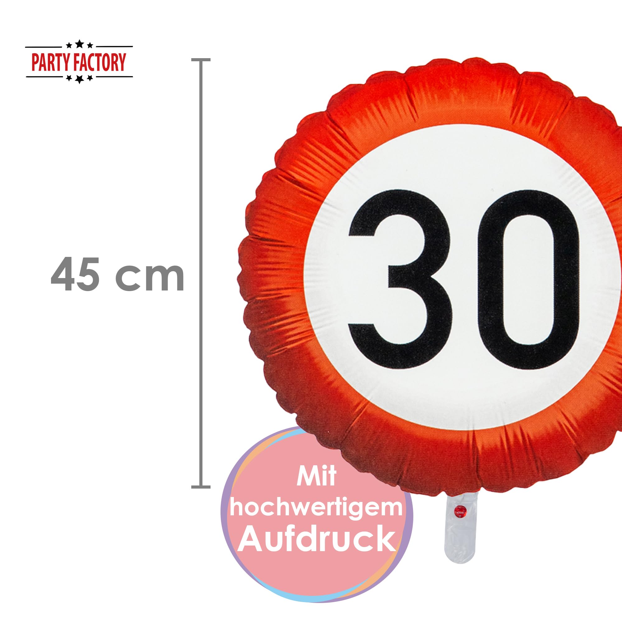 Folienballon Happy Birthday 30 Rund 45cm 4
