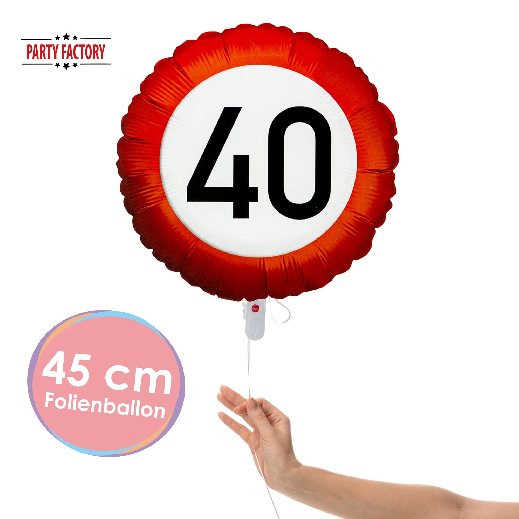 Folienballon Happy Birthday 40 Rund 45cm 2