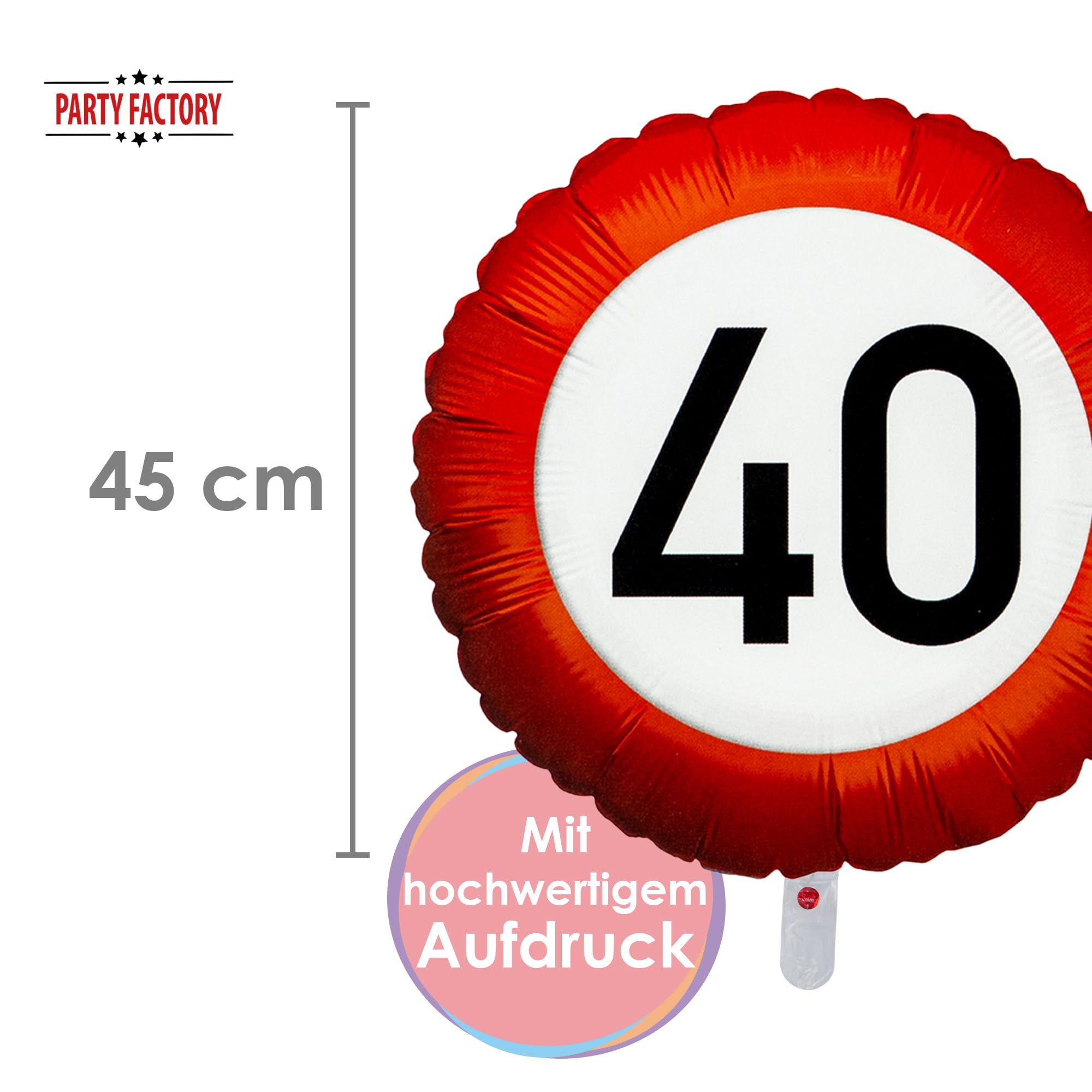 Folienballon Happy Birthday 40 Rund 45cm 4