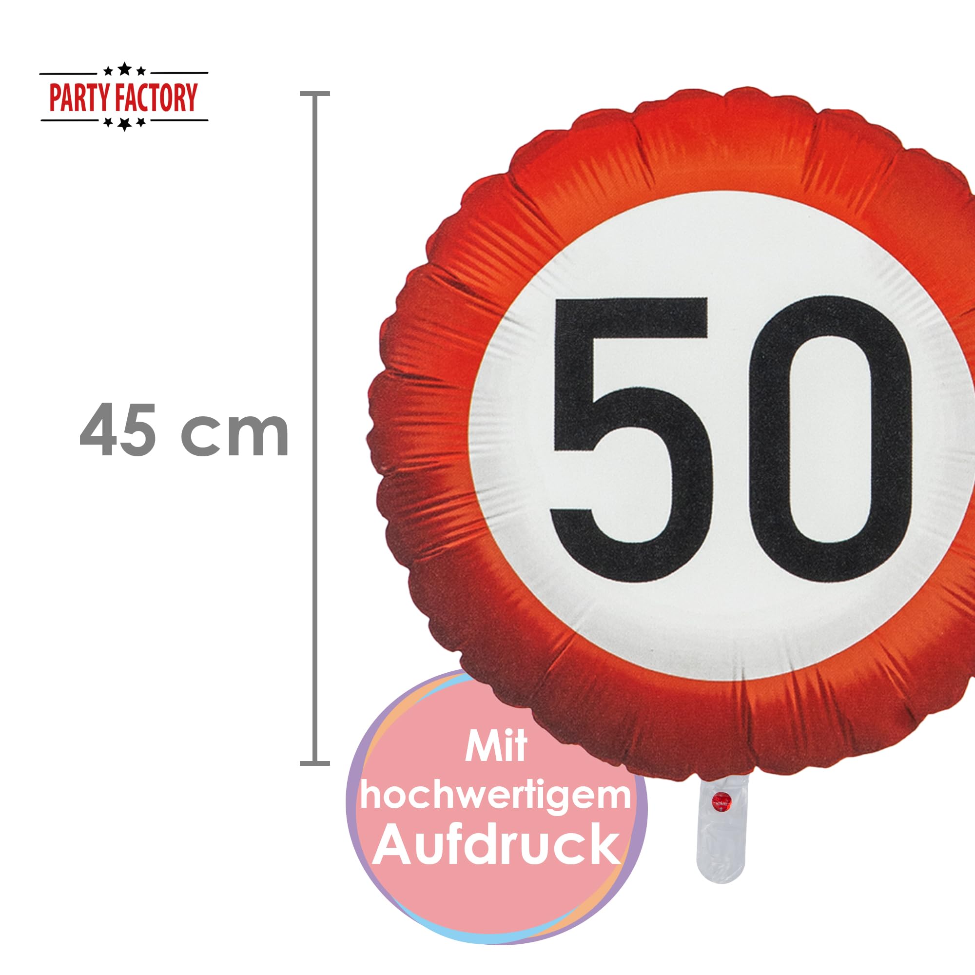 Folienballon Happy Birthday 50 Rund 45cm 4