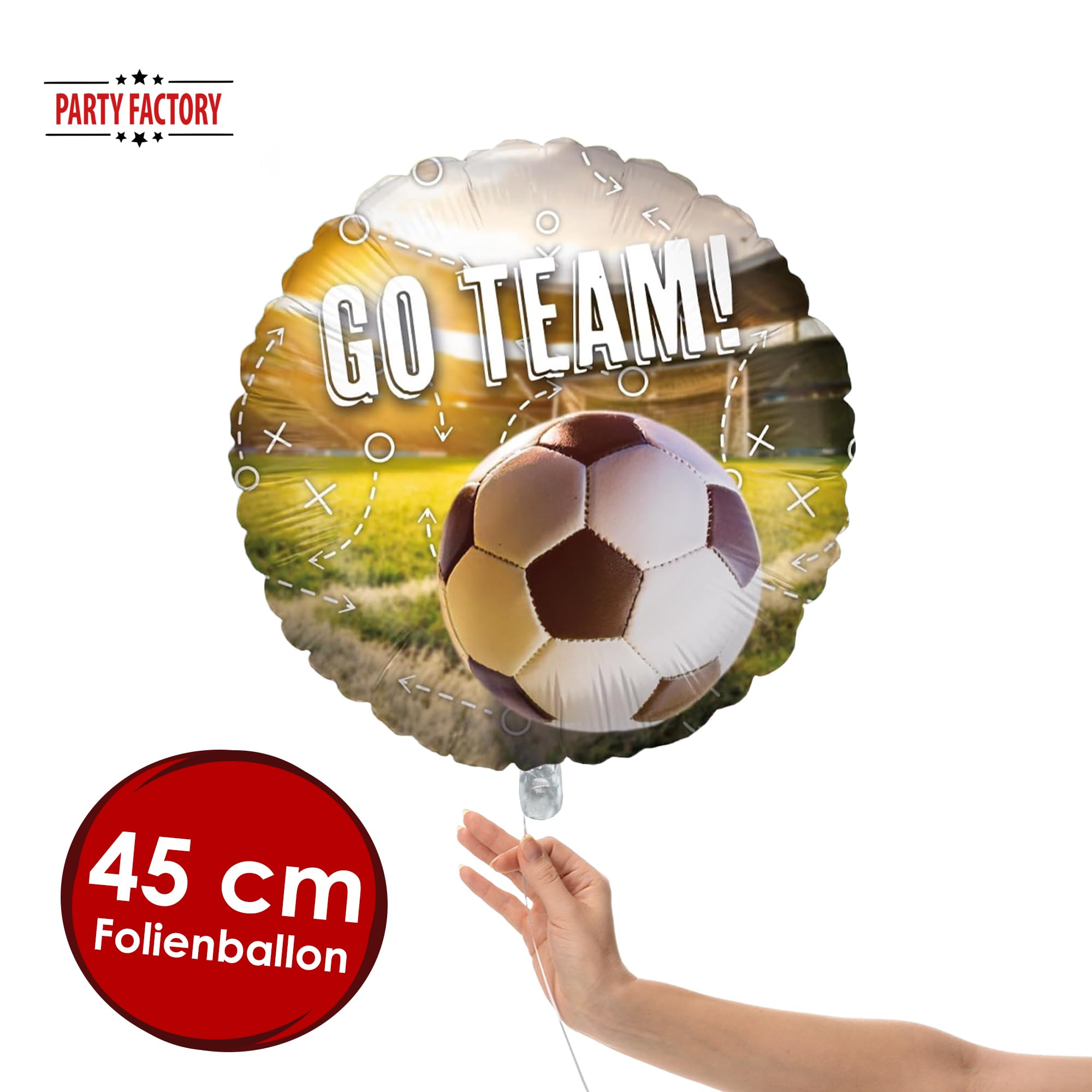 Realistic Football Foil Balloon, Round, 45cm, Design 1 2