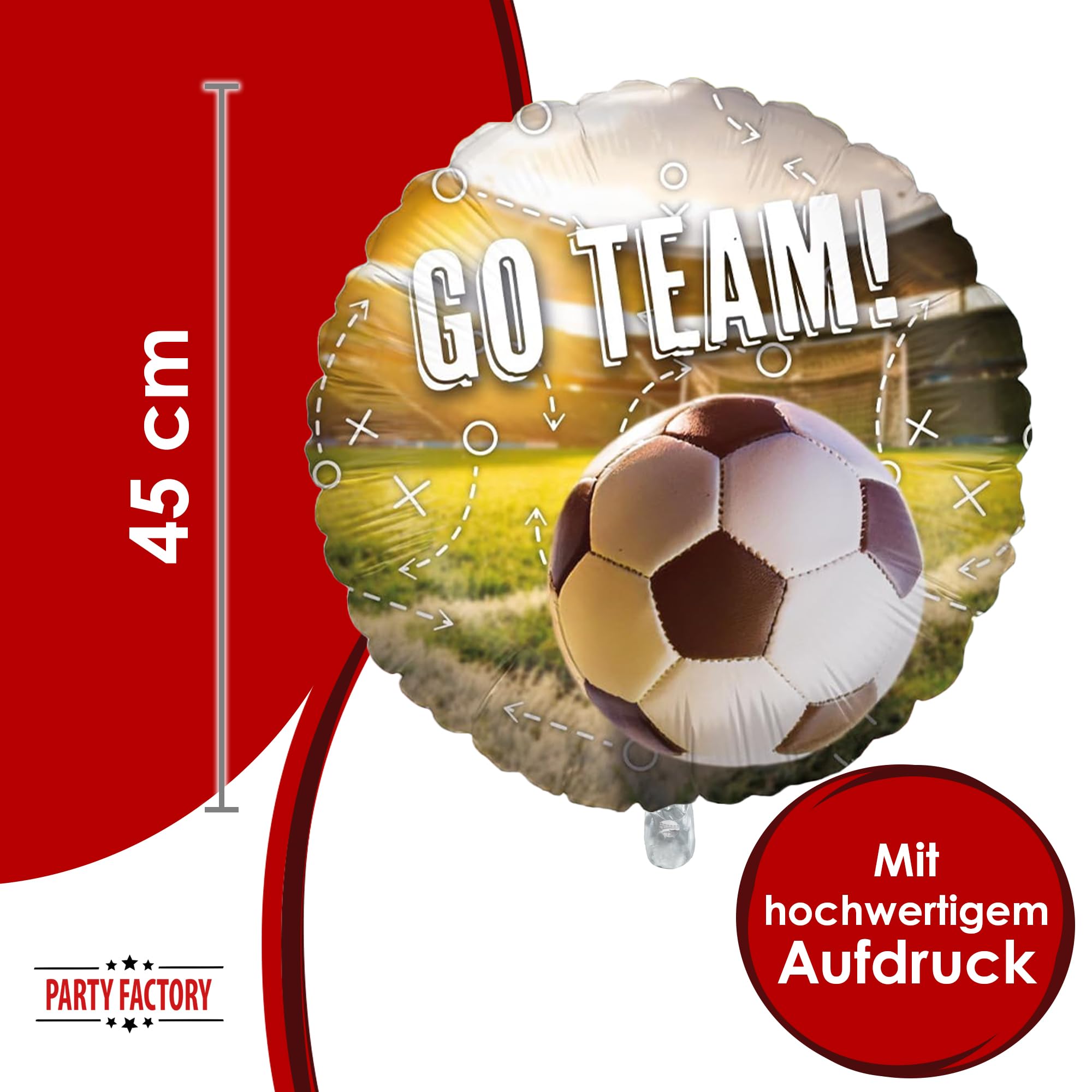 Realistic Football Foil Balloon, Round, 45cm, Design 1 4