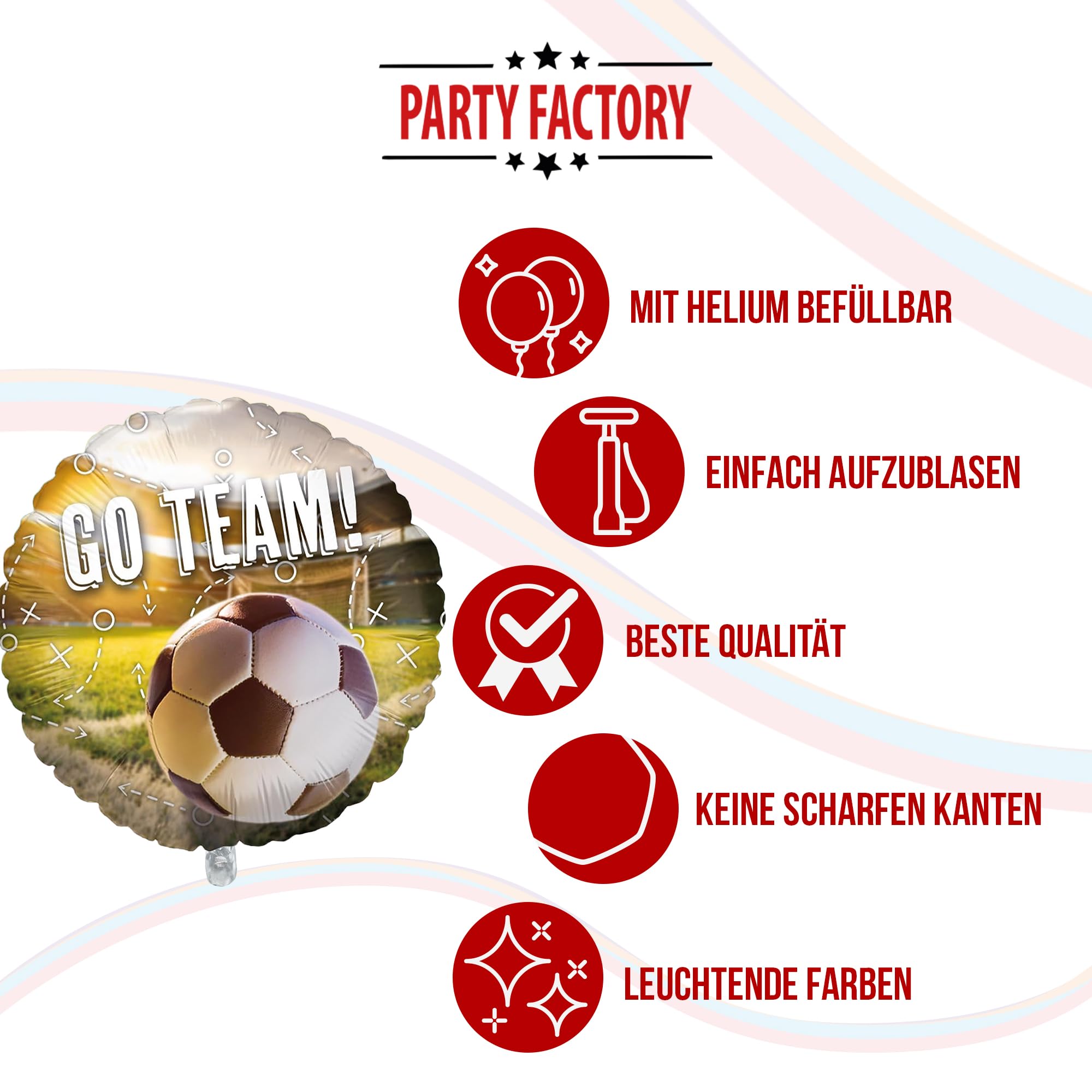 Realistic Football Foil Balloon, Round, 45cm, Design 1 5