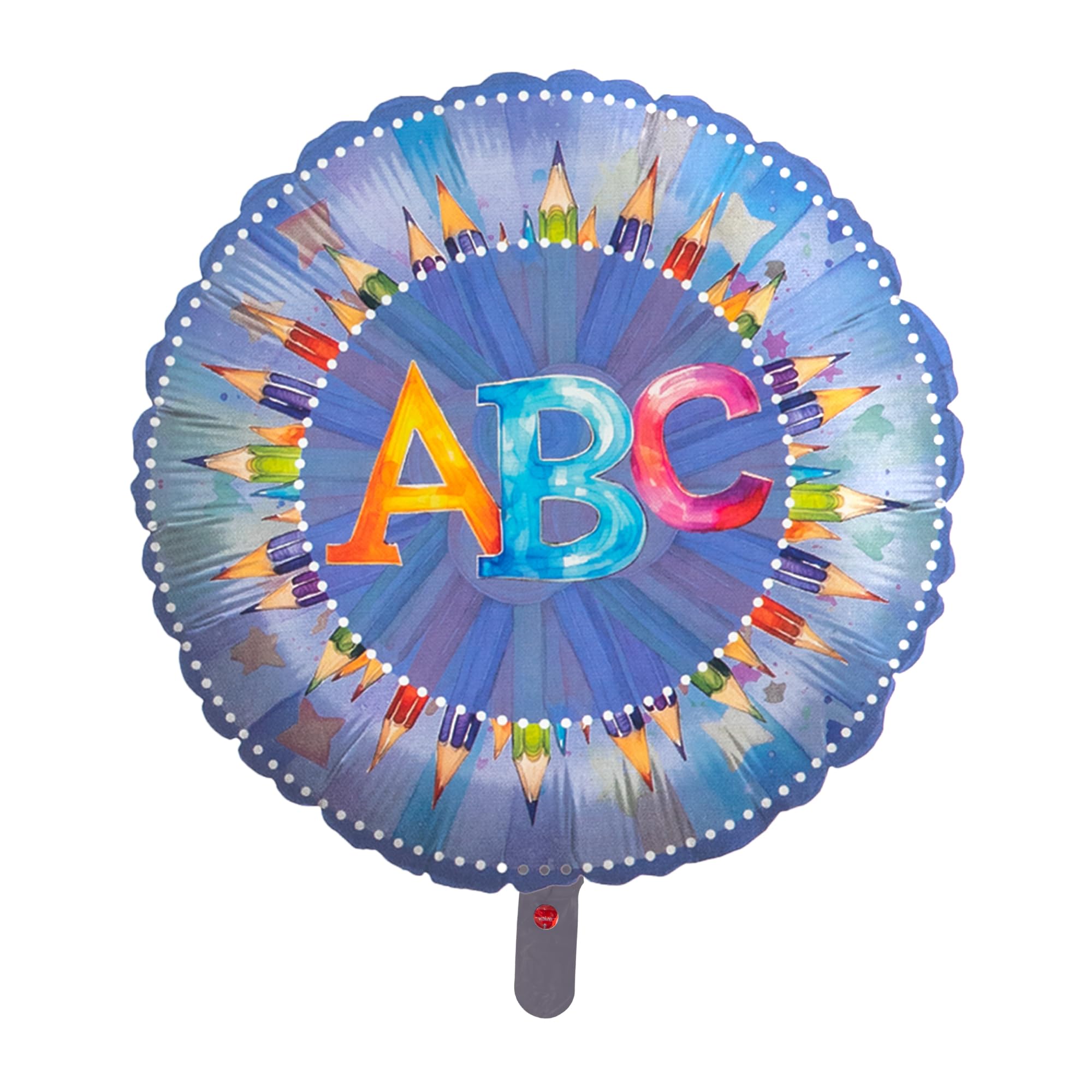 Foil balloon Back to school neutral round purple 45cm Design 1