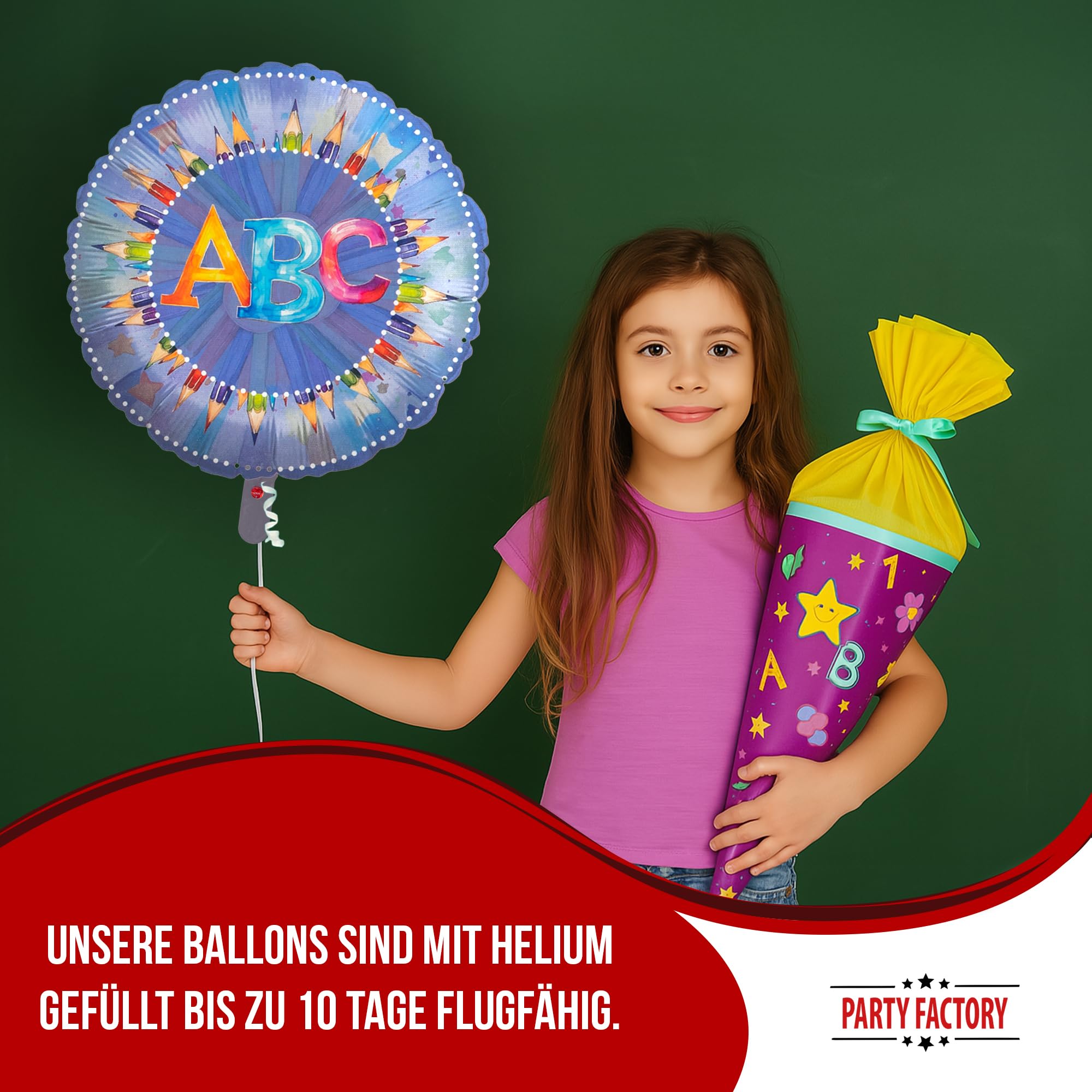 Foil balloon Back to school neutral round purple 45cm Design 1 3
