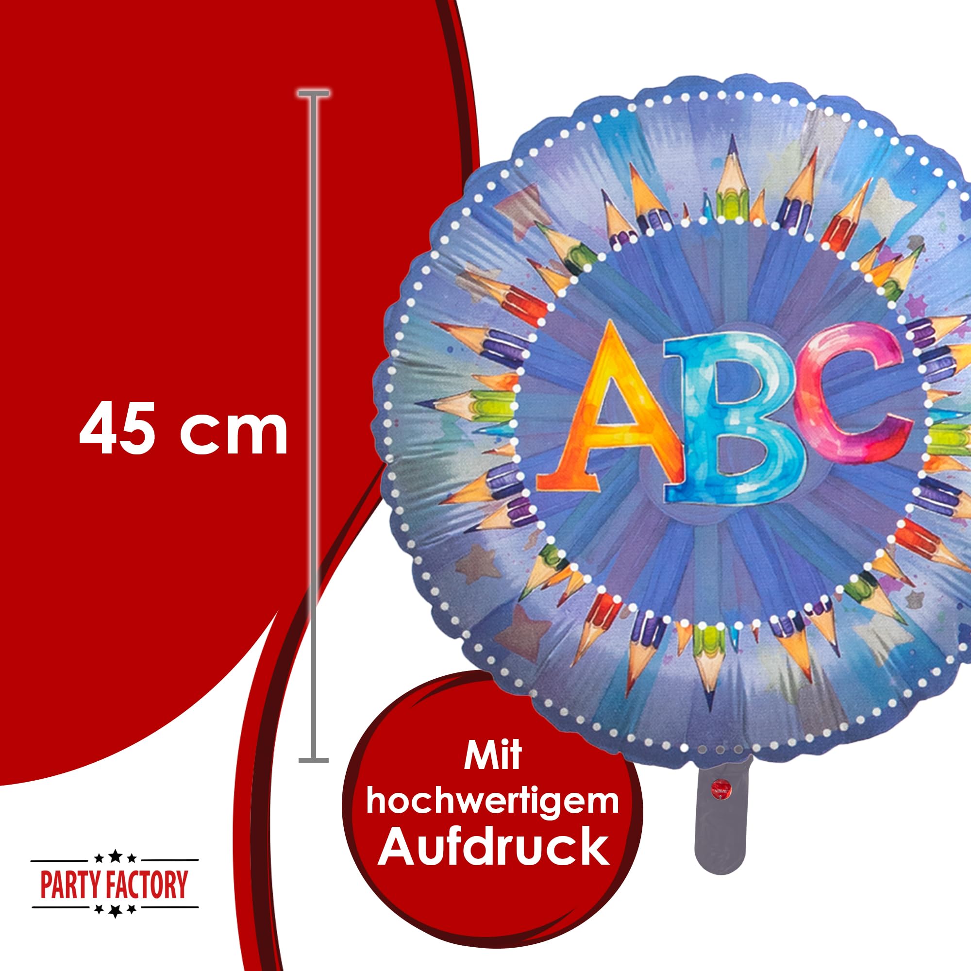 Foil balloon Back to school neutral round purple 45cm Design 1 4