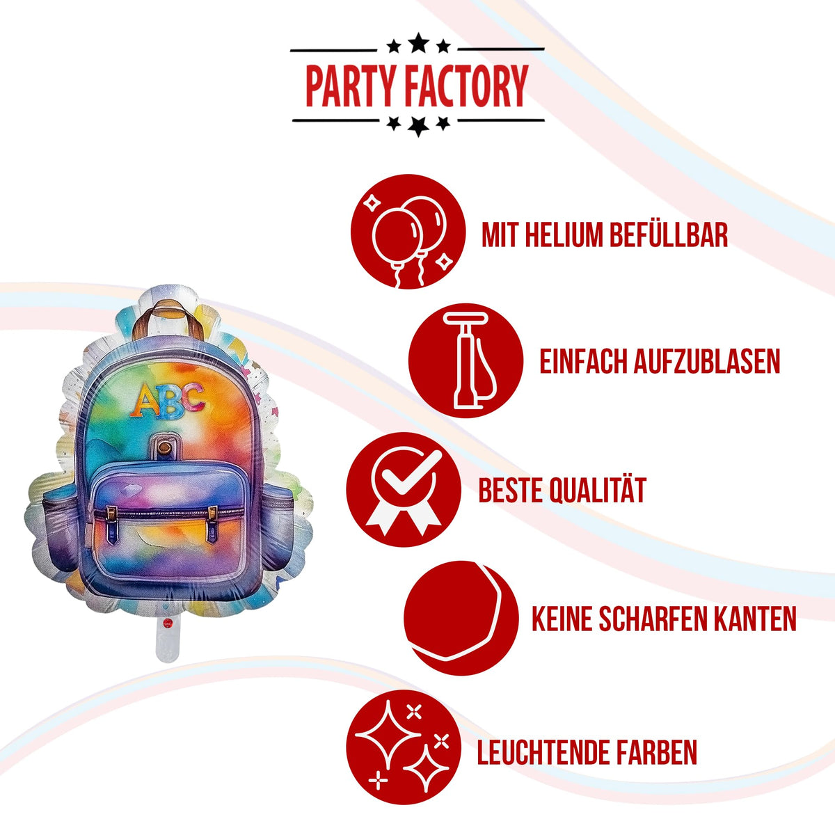 Folienballon Back to school Rucksack 50 x 60 cm 12