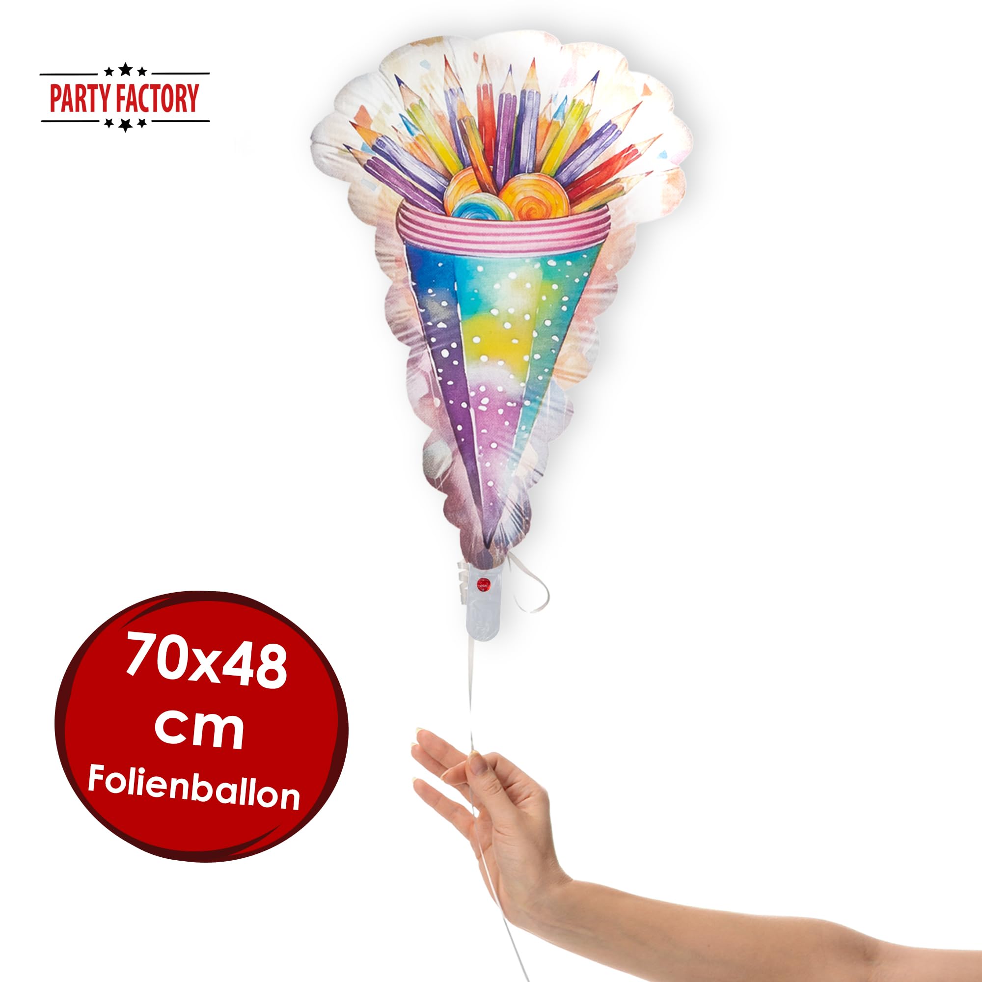 Foil balloon Back to school school cone colorful neutral 45cm motif 4 2