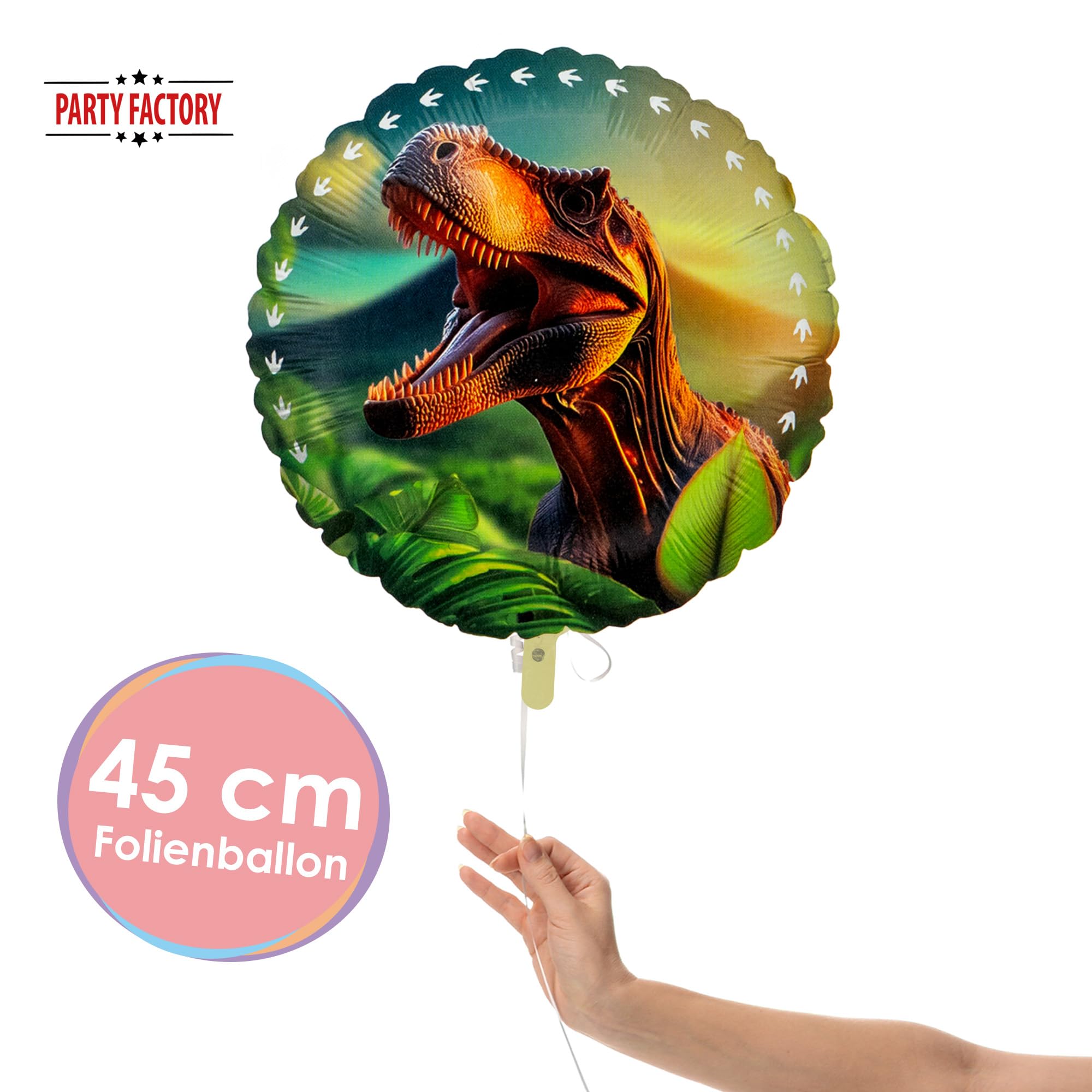 Foil Balloon Dino Realistic Round 45cm 2