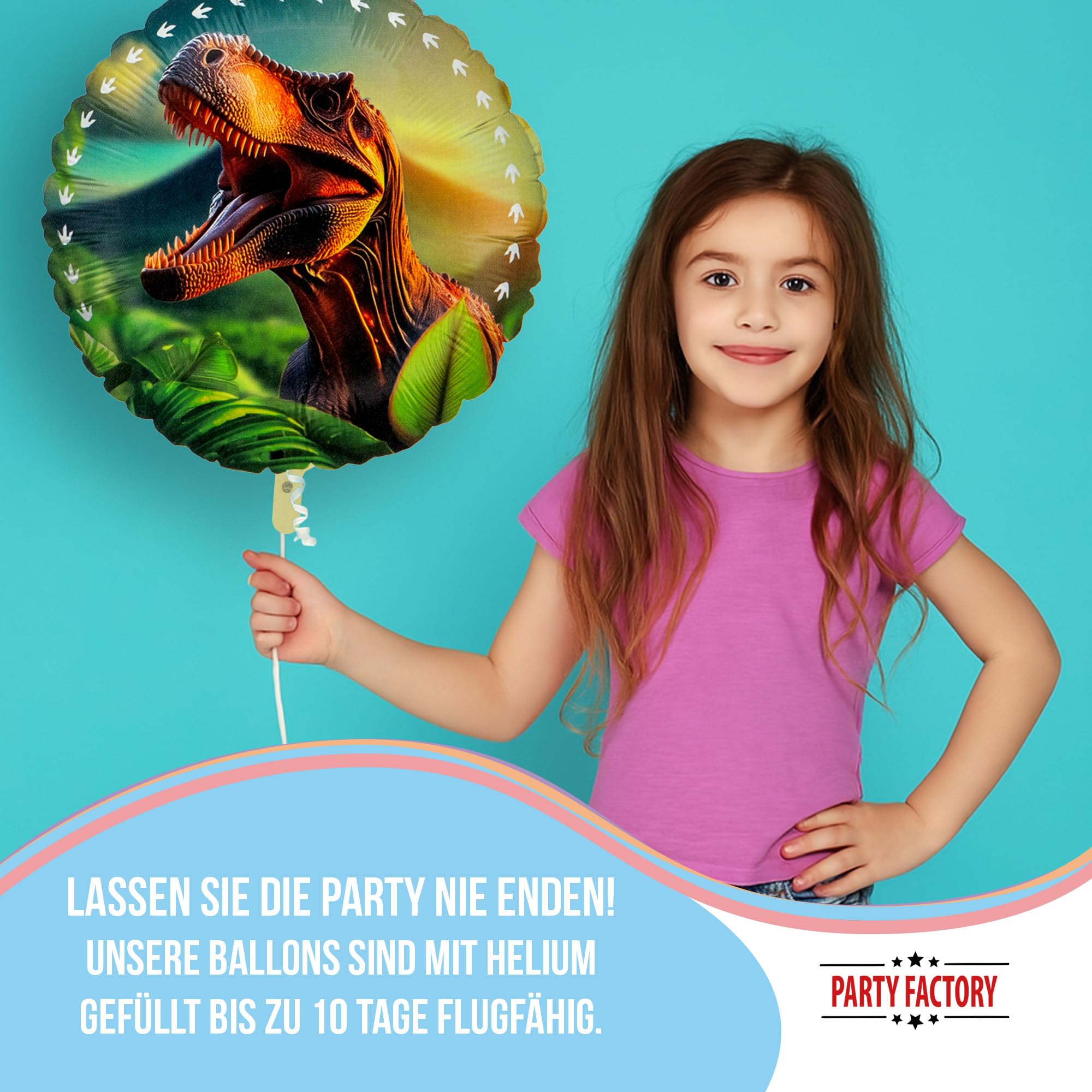 Foil Balloon Dino Realistic Round 45cm 3