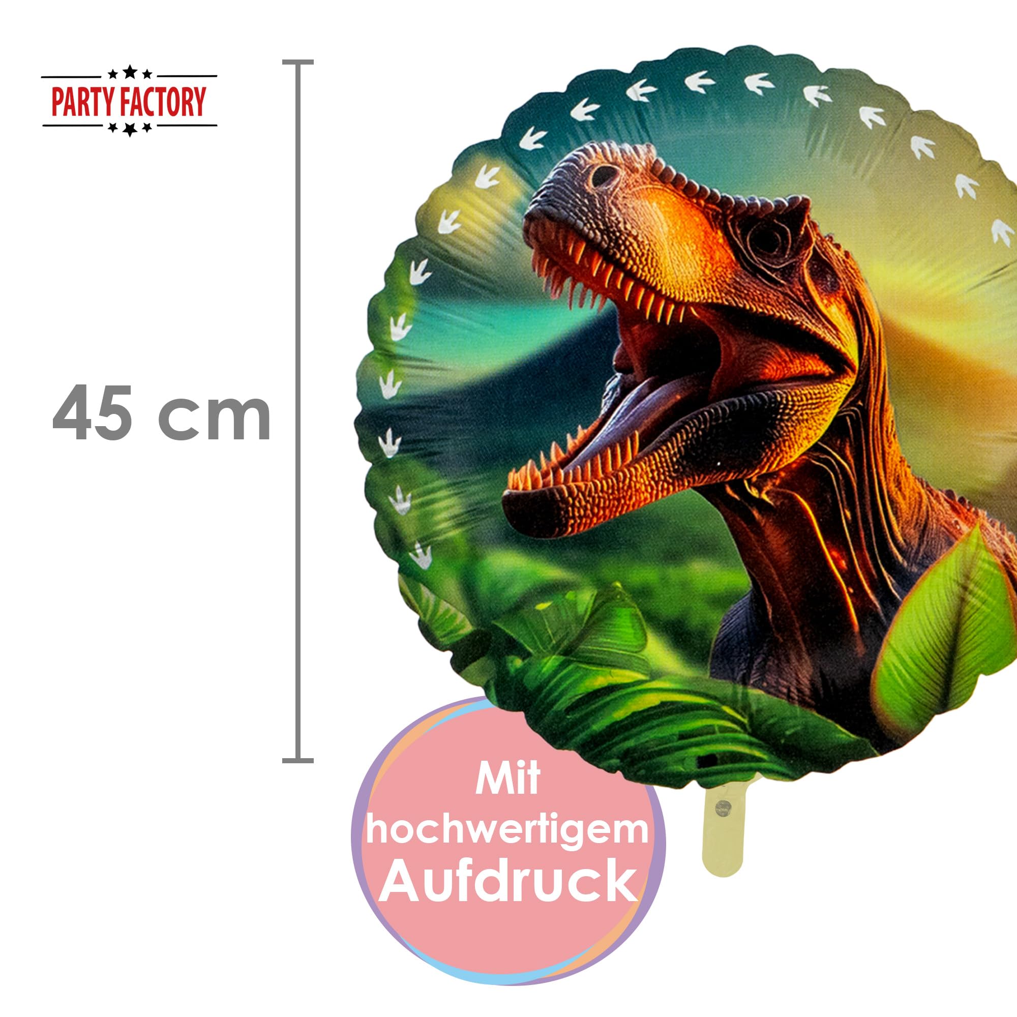 Foil Balloon Dino Realistic Round 45cm 4