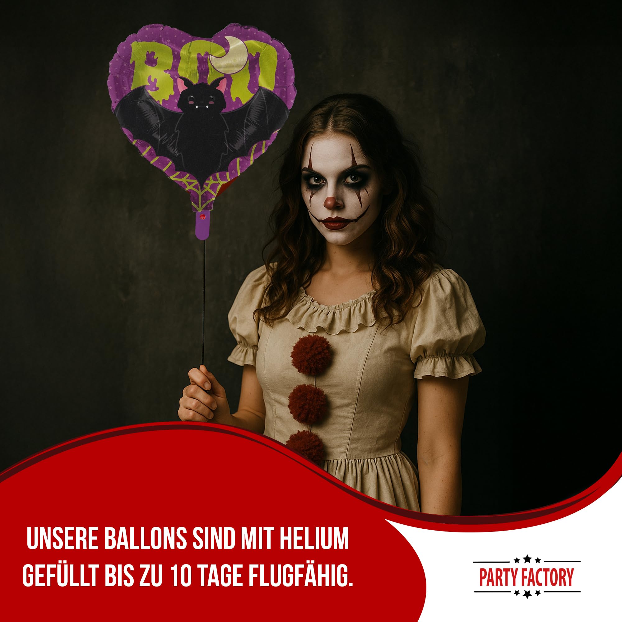 Foil balloon Halloween skeleton heart 45cm 3