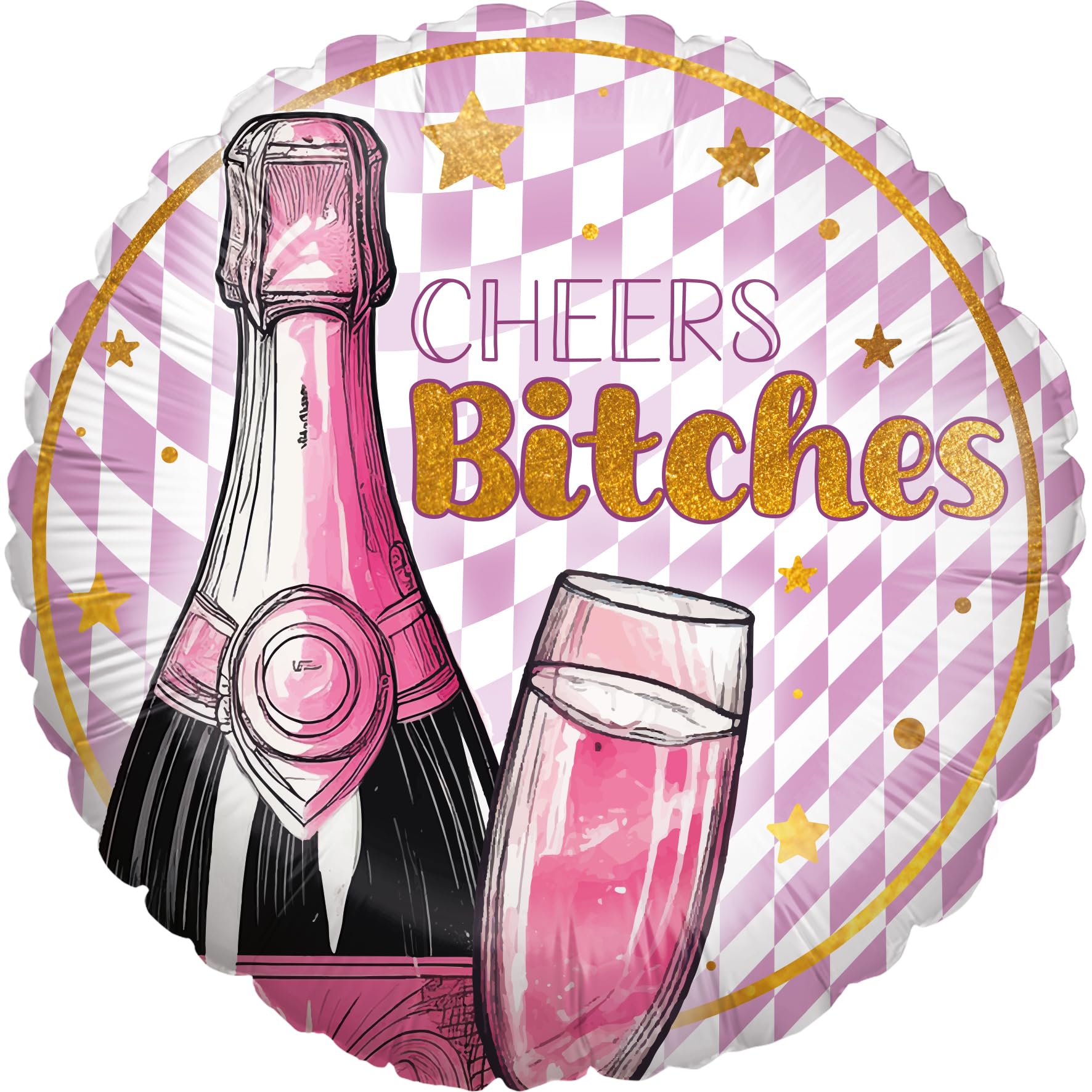 Foil balloon Bachelorette Bling Bling Round 45cm Design 1