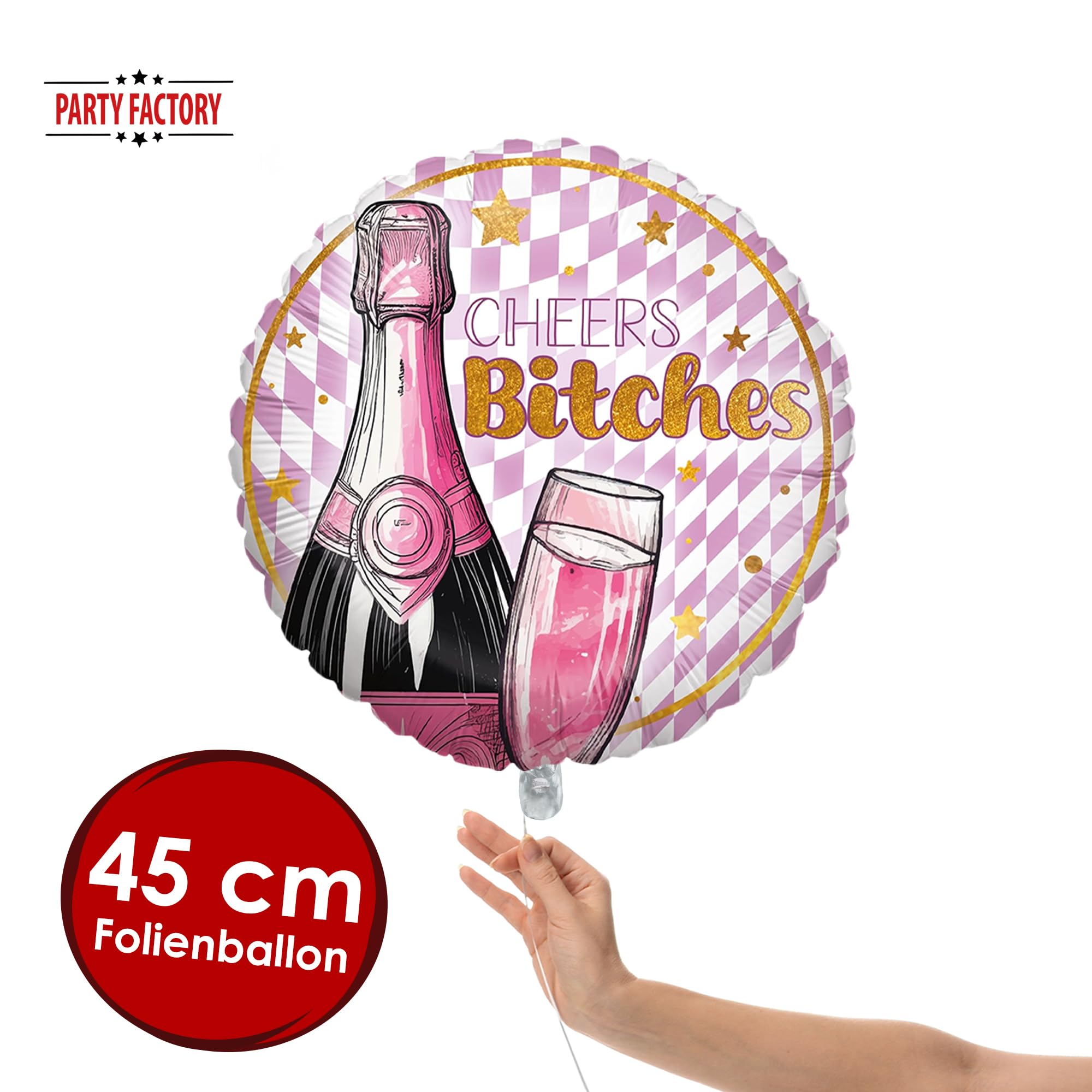 Foil balloon Bachelorette Bling Bling Round 45cm Design 1 2