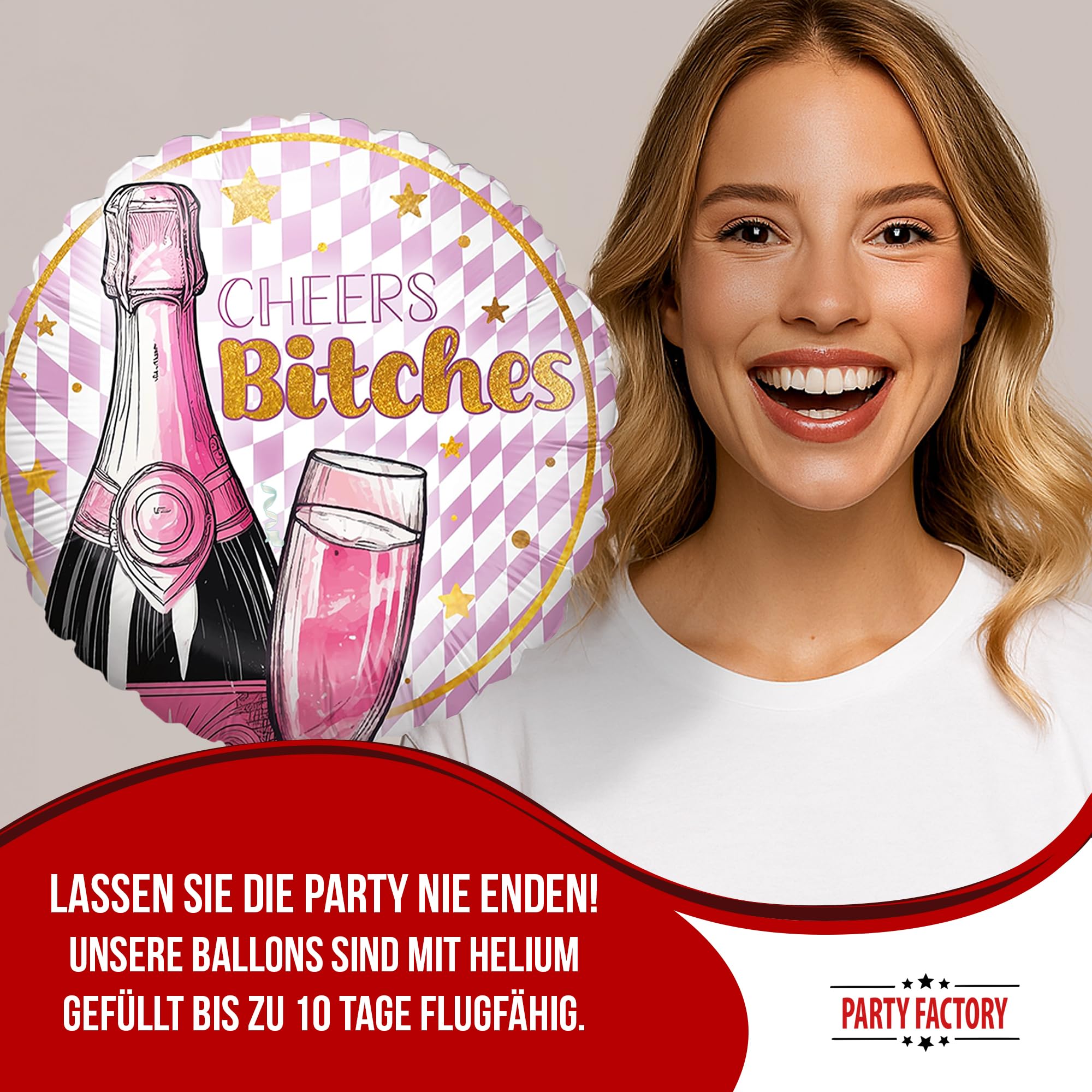 Foil balloon Bachelorette Bling Bling Round 45cm Design 1 3