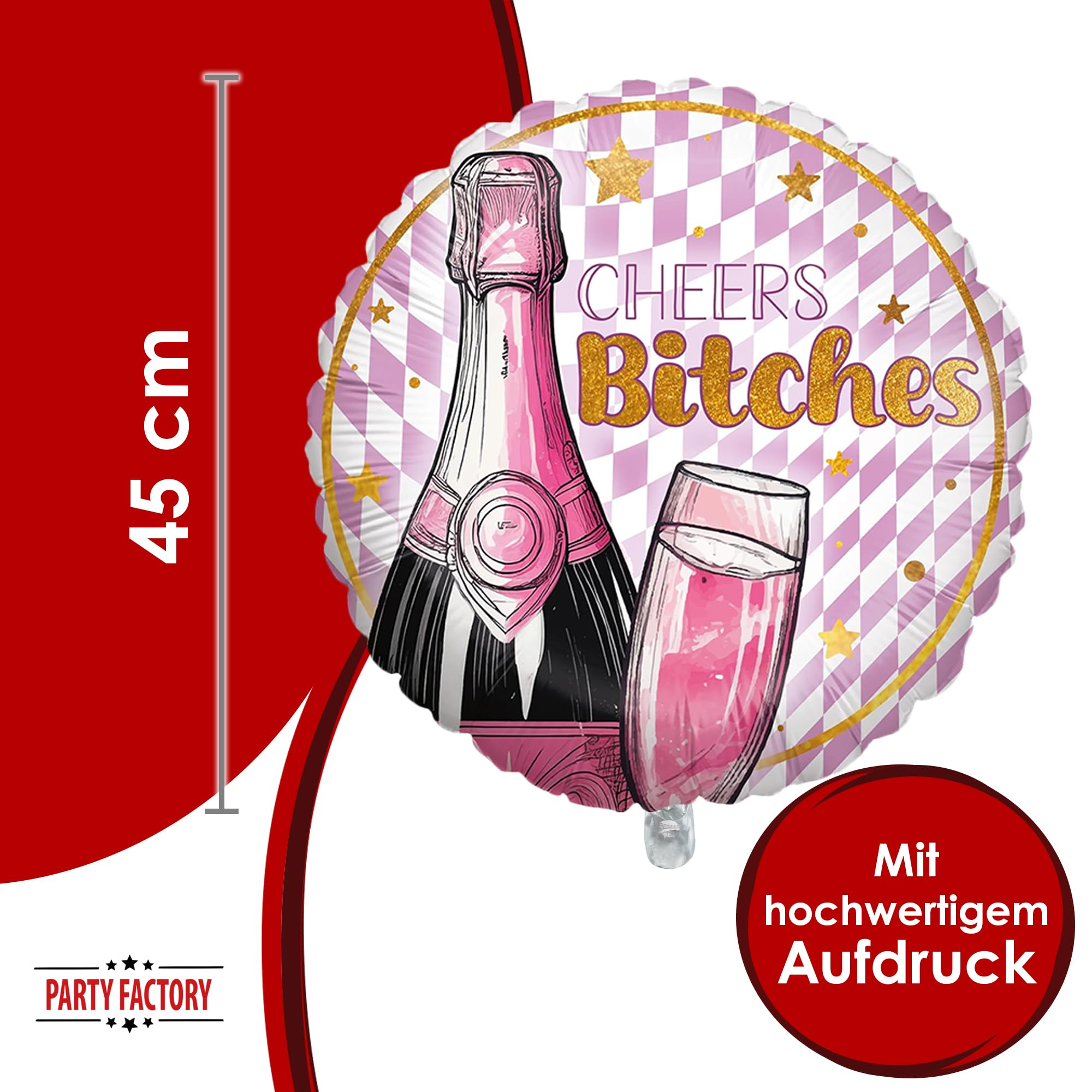Foil balloon Bachelorette Bling Bling Round 45cm Design 1 4