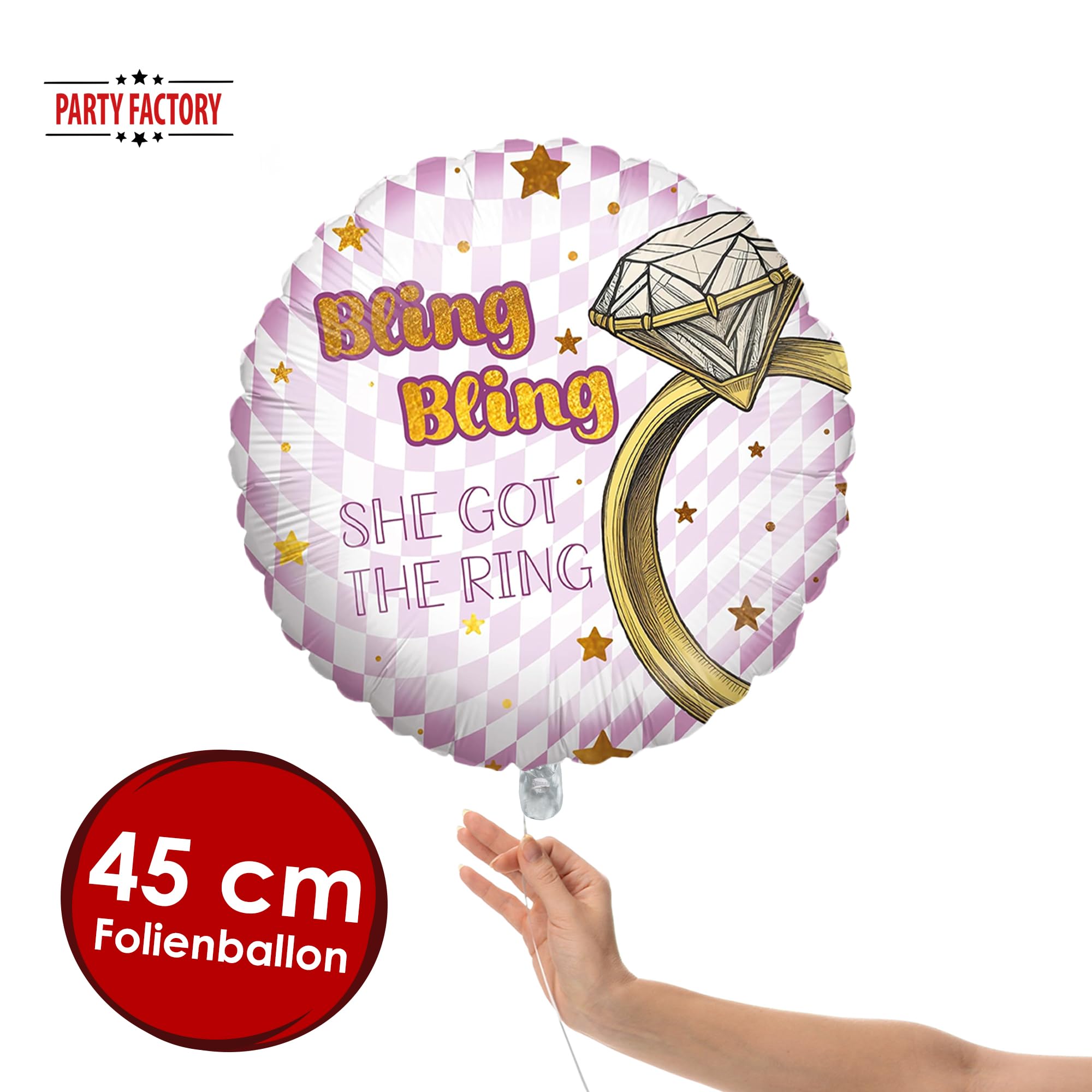Foil balloon Bachelorette Bling Bling Round 45cm Motif 2 2