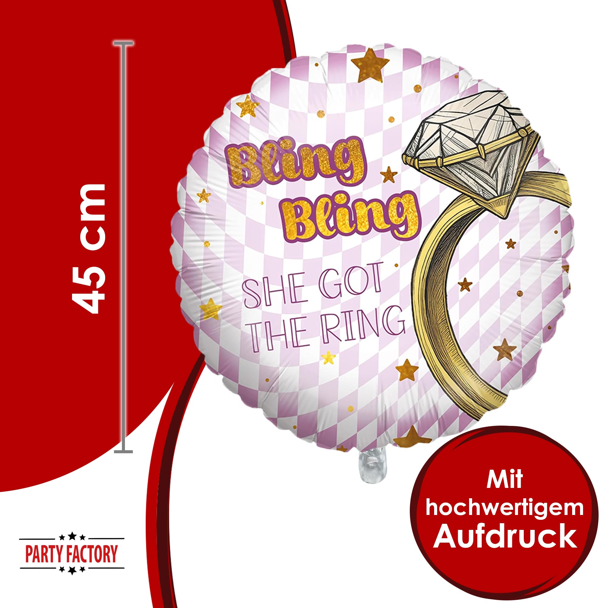 Foil balloon Bachelorette Bling Bling Round 45cm Motif 2 4