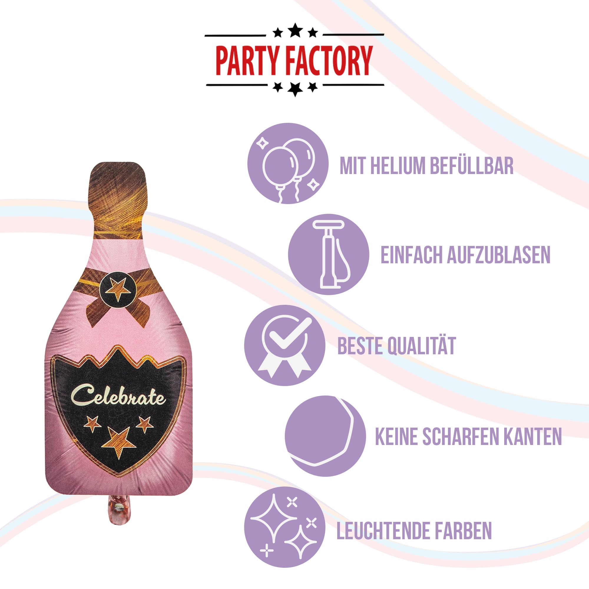 Foil balloon champagne pink 5