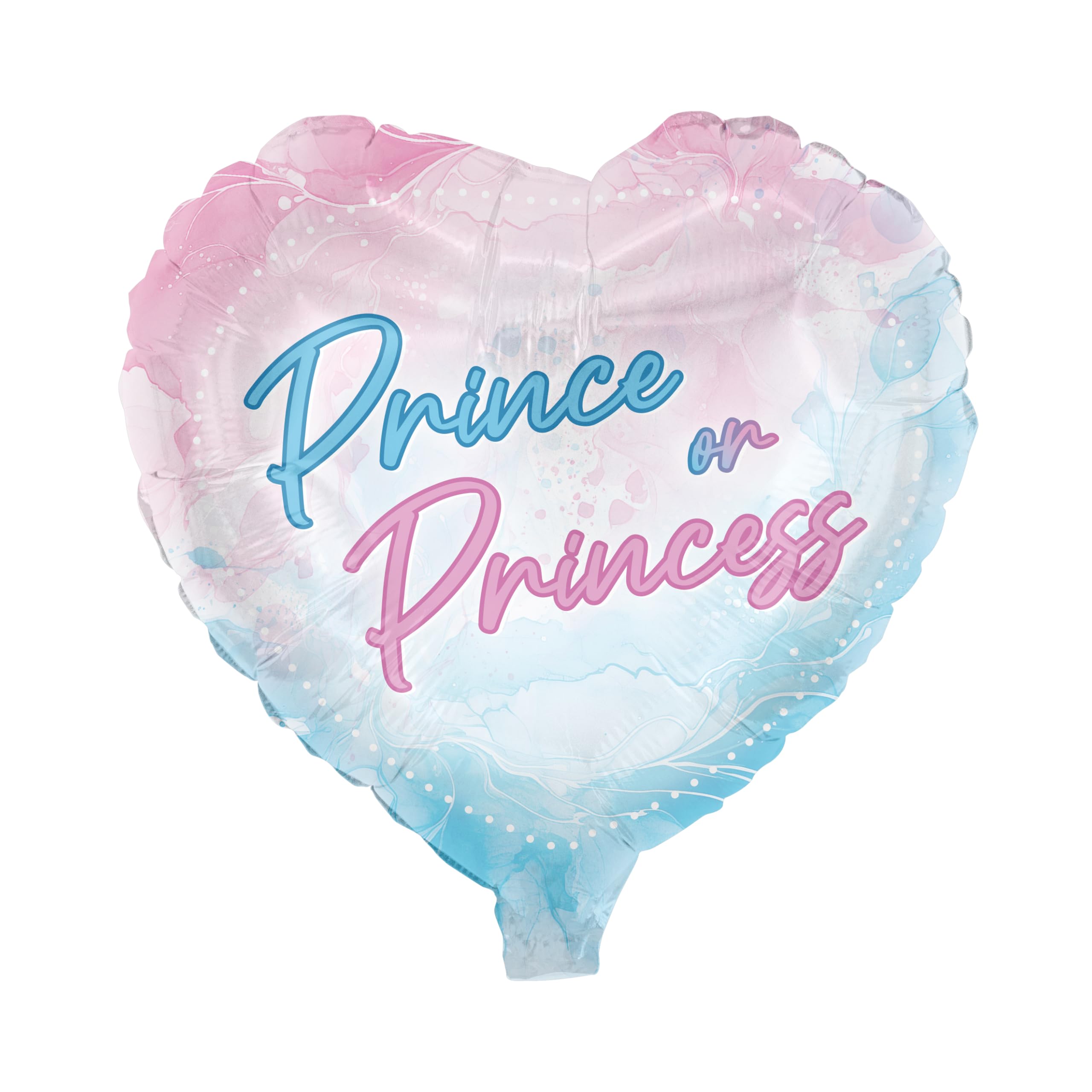 Foil balloon gender reveal pink blue heart 45cm