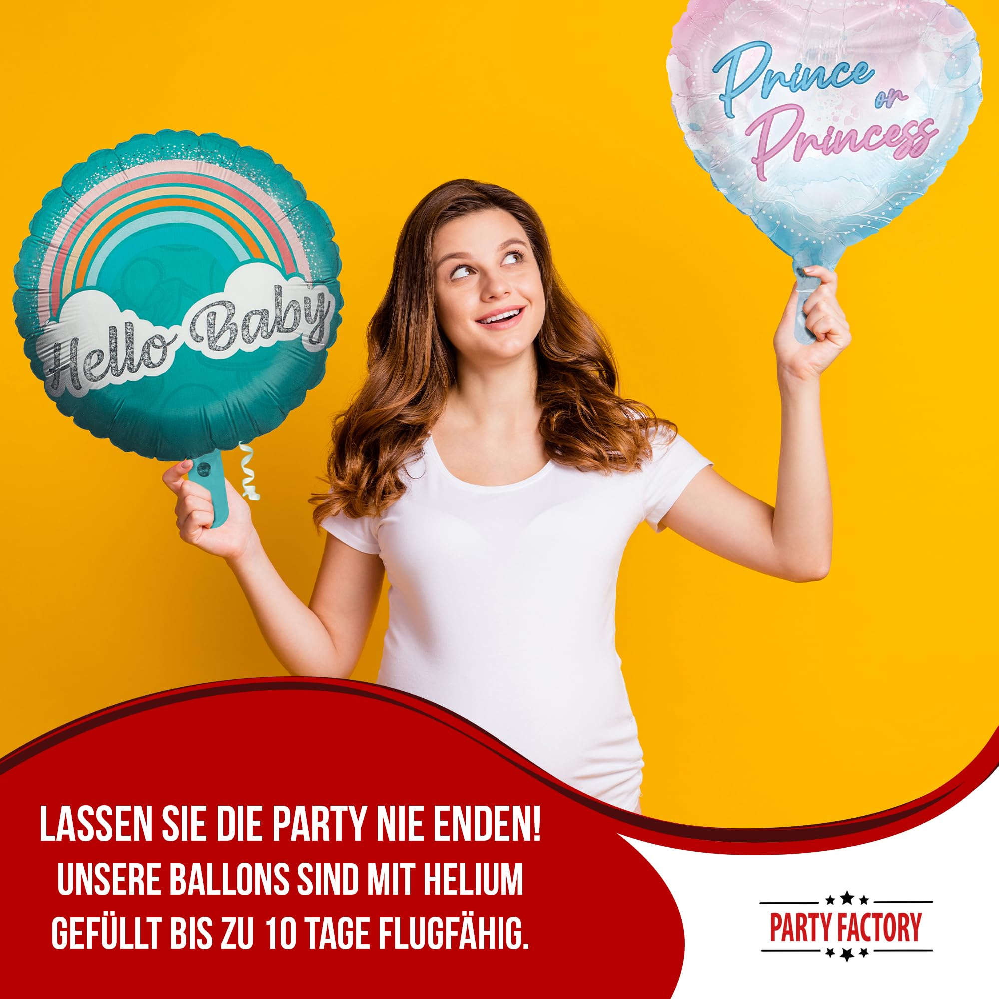 Folienballon Gender Reveal rosa blau Herz 45cm 3