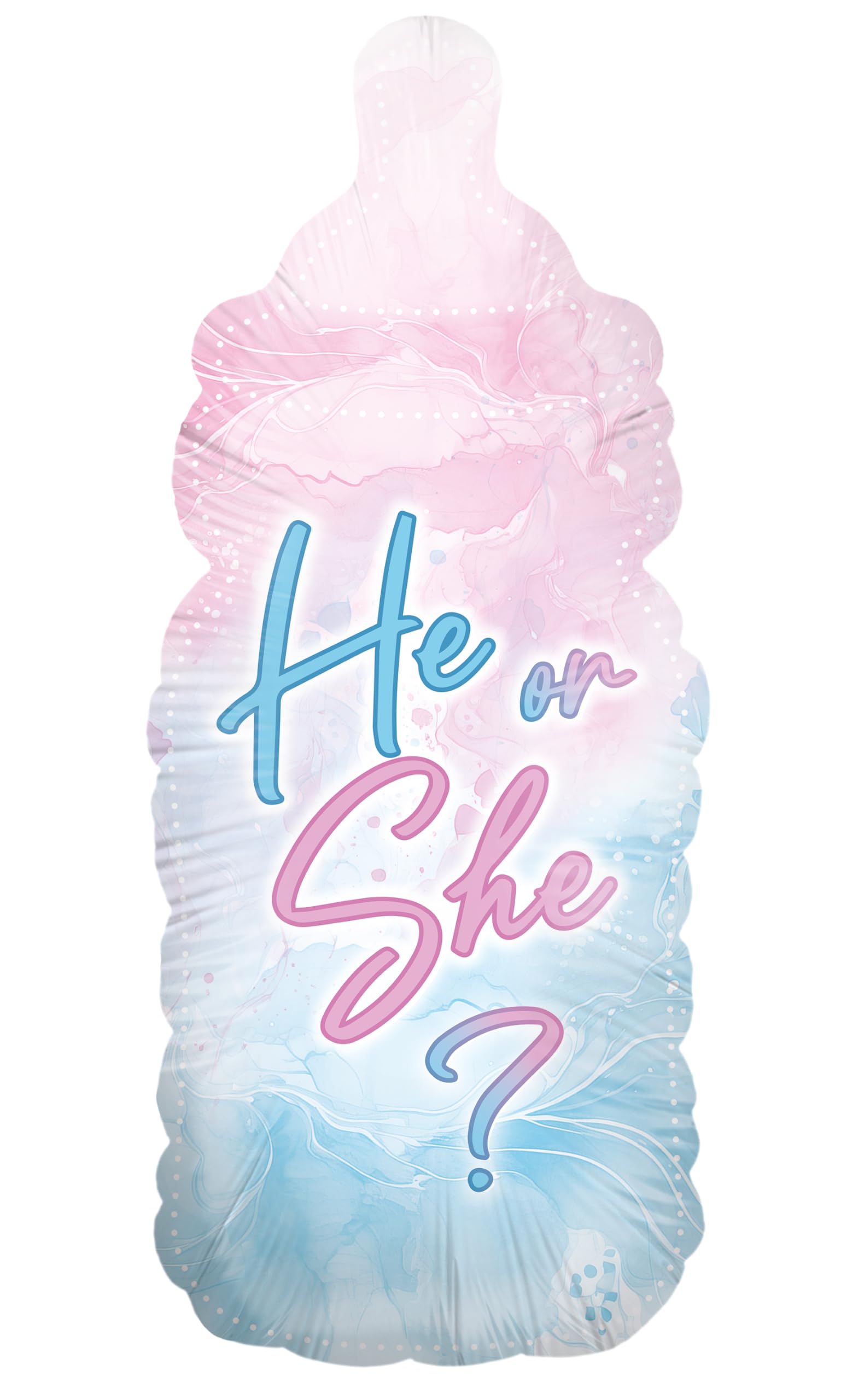 Foil Balloon Gender Reveal Pink Blue Baby Bottle 45cm
