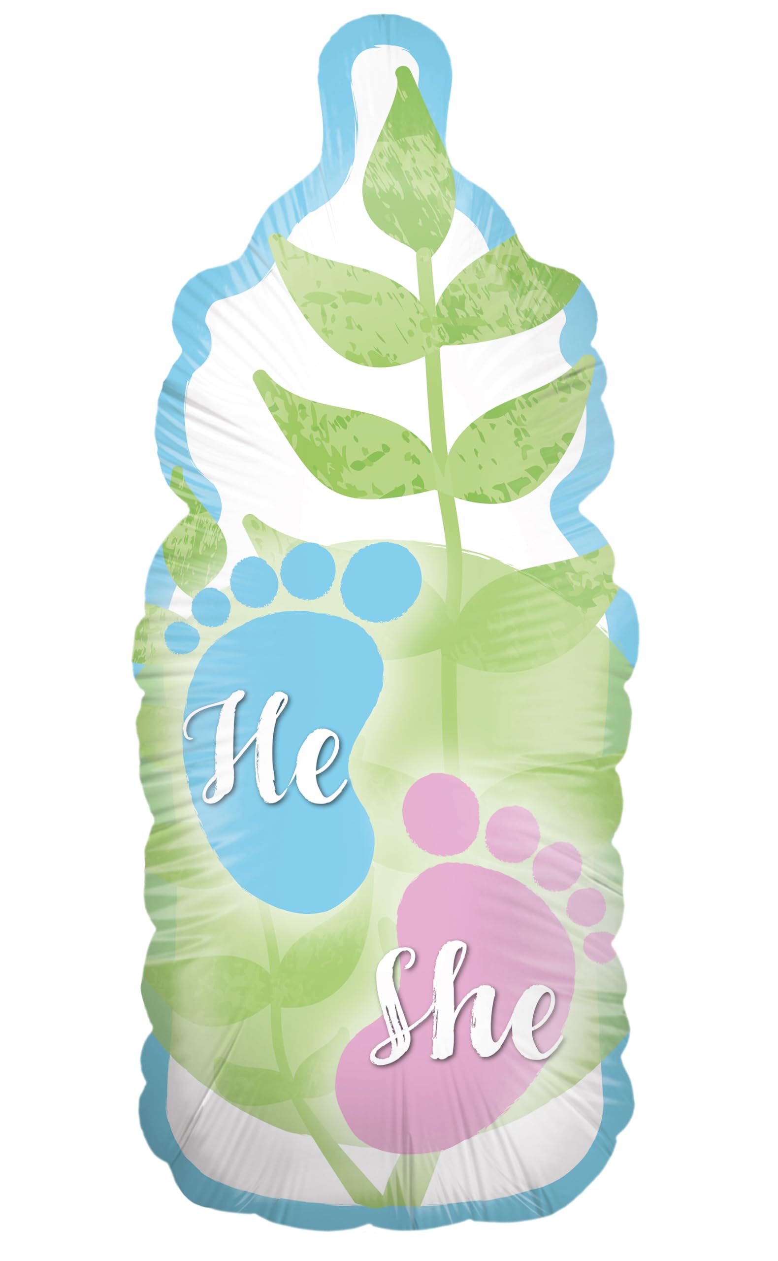 Foil balloon gender reveal green baby bottle 45cm