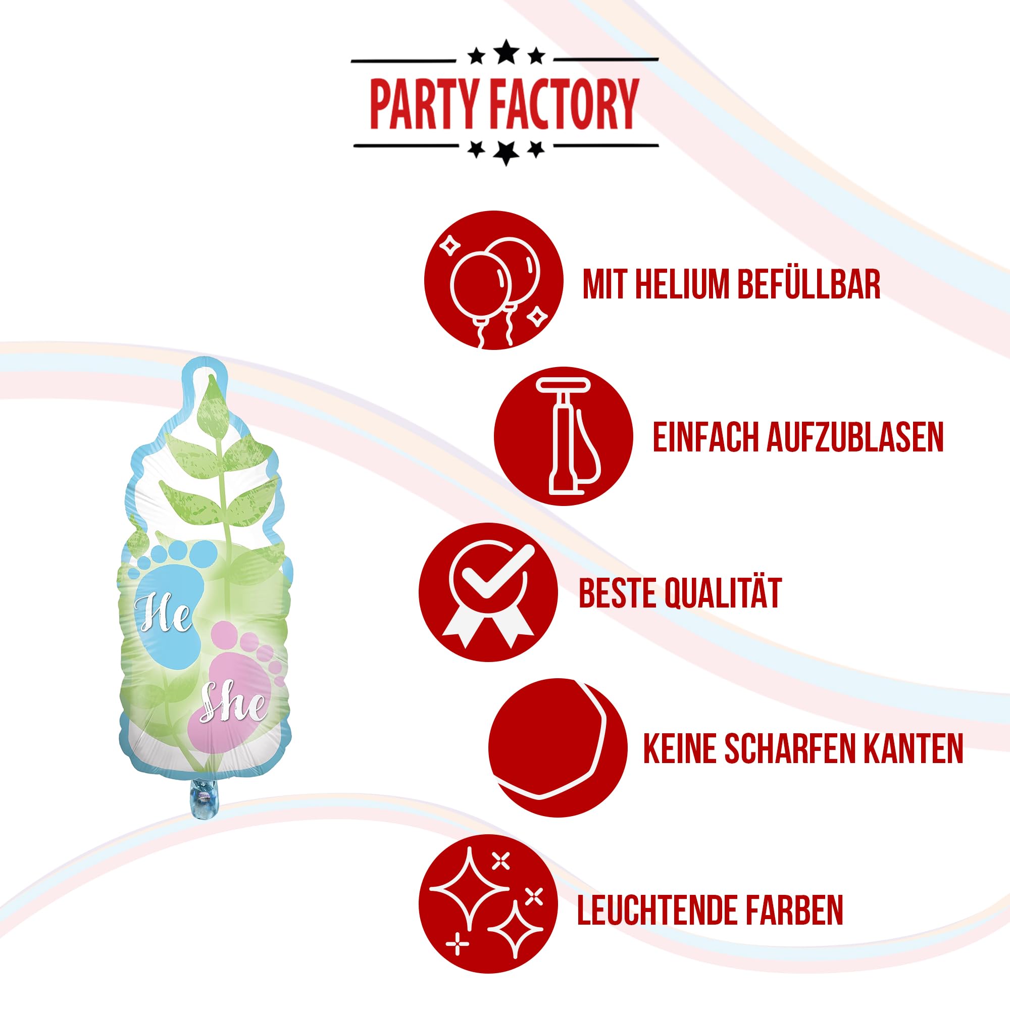 Folienballon Gender Reveal Grün Babyflasche 32 x 78 cm 5