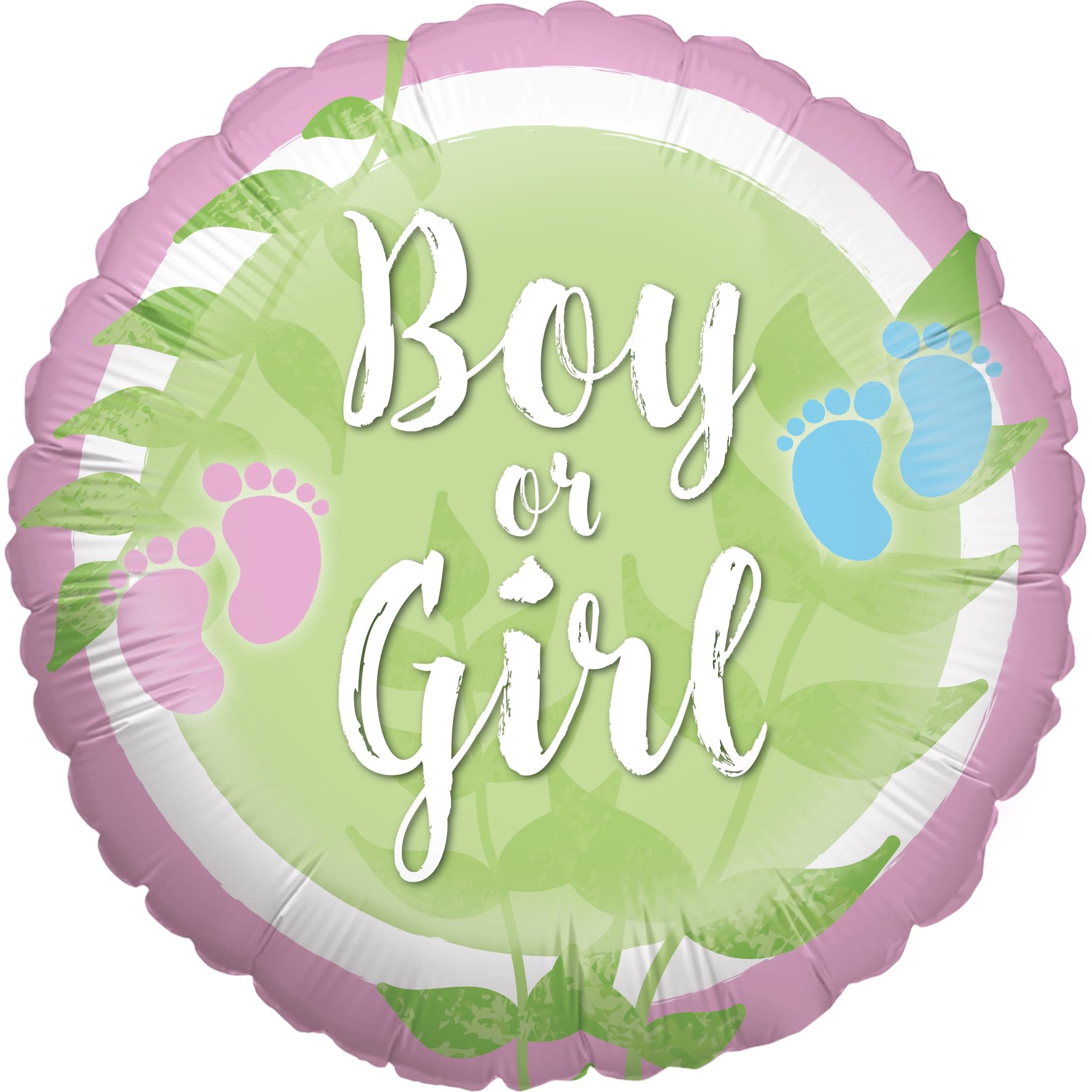 Foil balloon gender reveal green round 45cm
