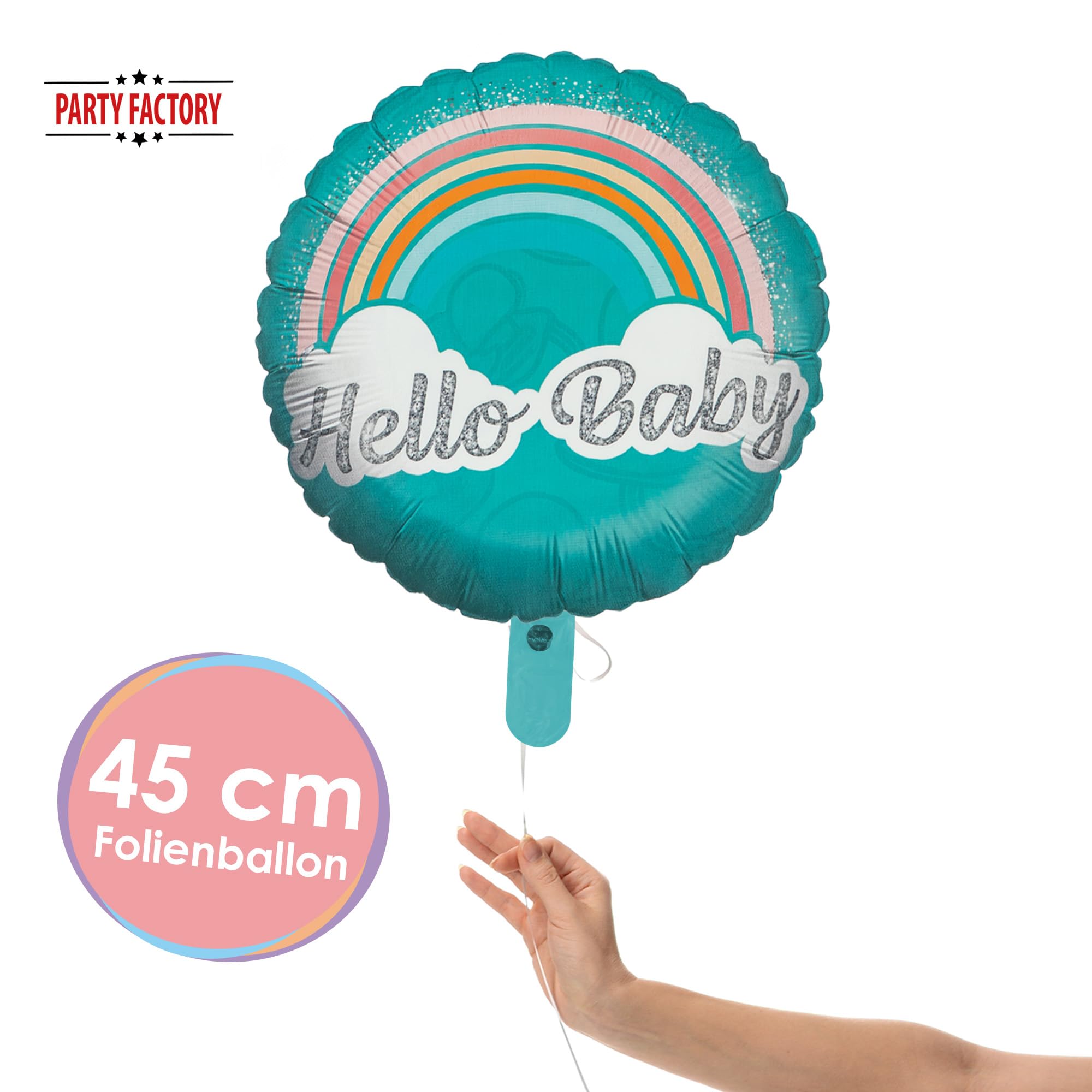 Folienballon Gender Reveal Hello Baby rund 45cm 2
