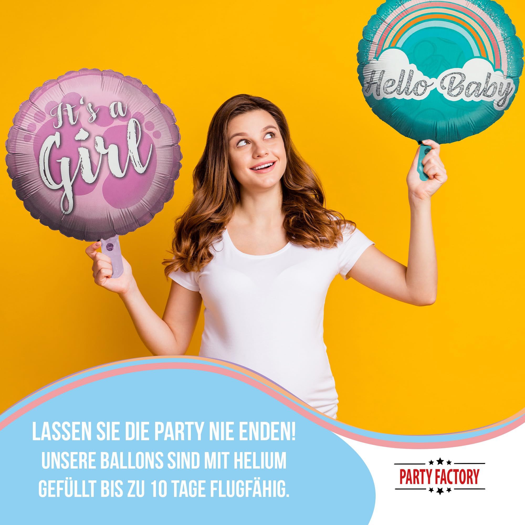 Folienballon Gender Reveal Hello Baby rund 45cm 3