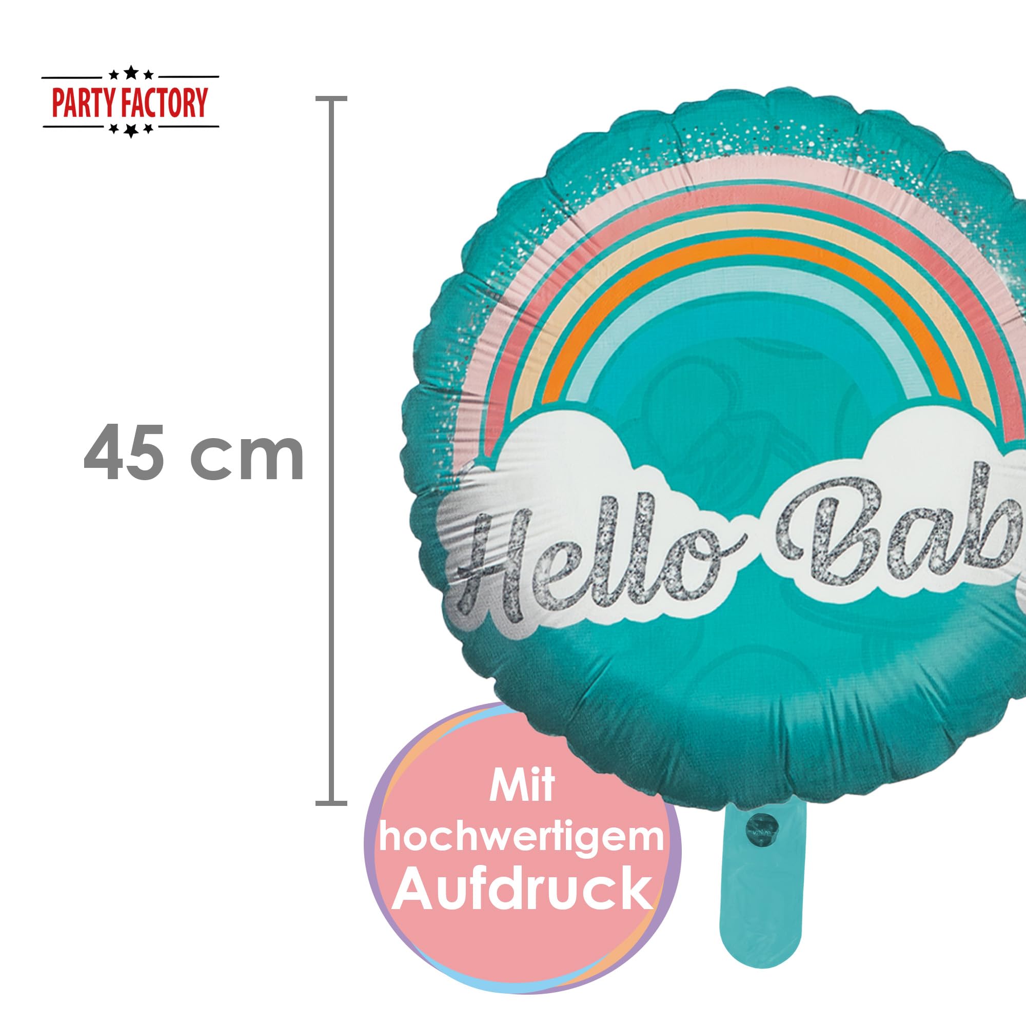 Folienballon Gender Reveal Hello Baby rund 45cm 4