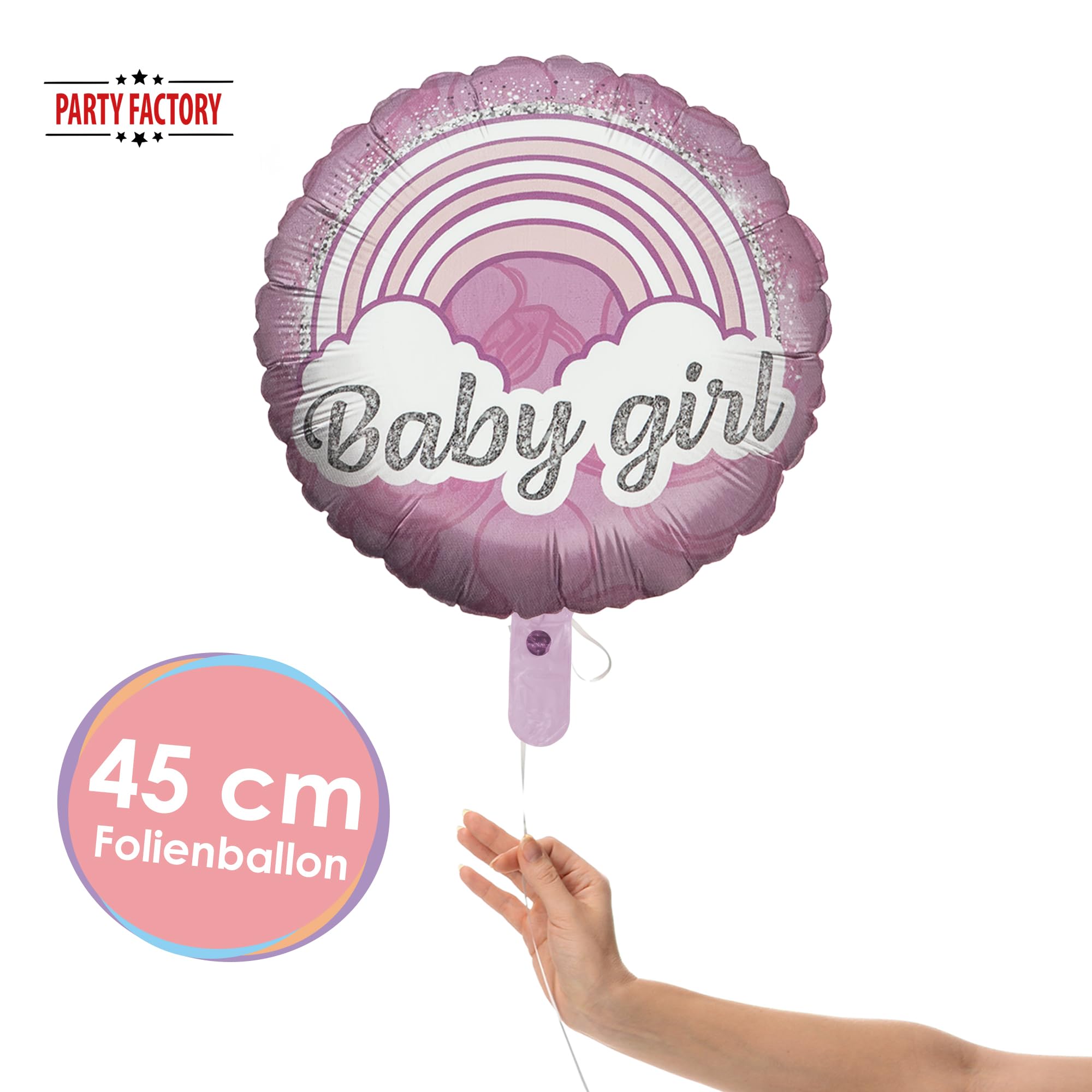 Folienballon Gender Reveal Baby Girl rund 45cm 2
