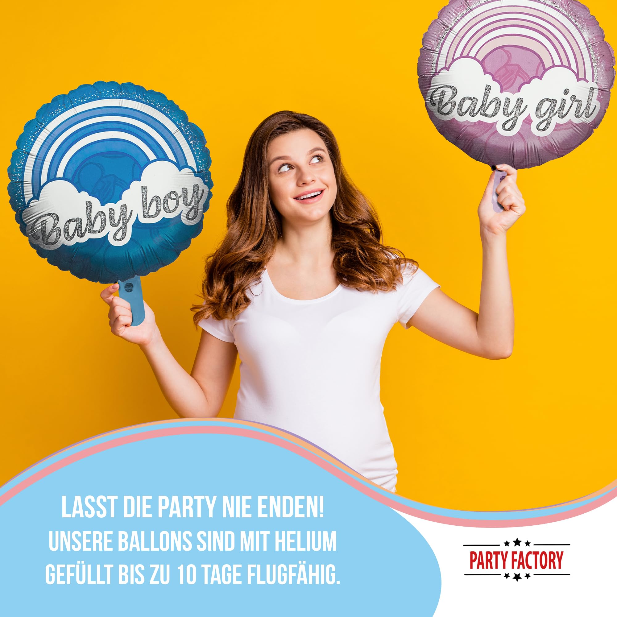 Folienballon Gender Reveal Baby Girl rund 45cm 3