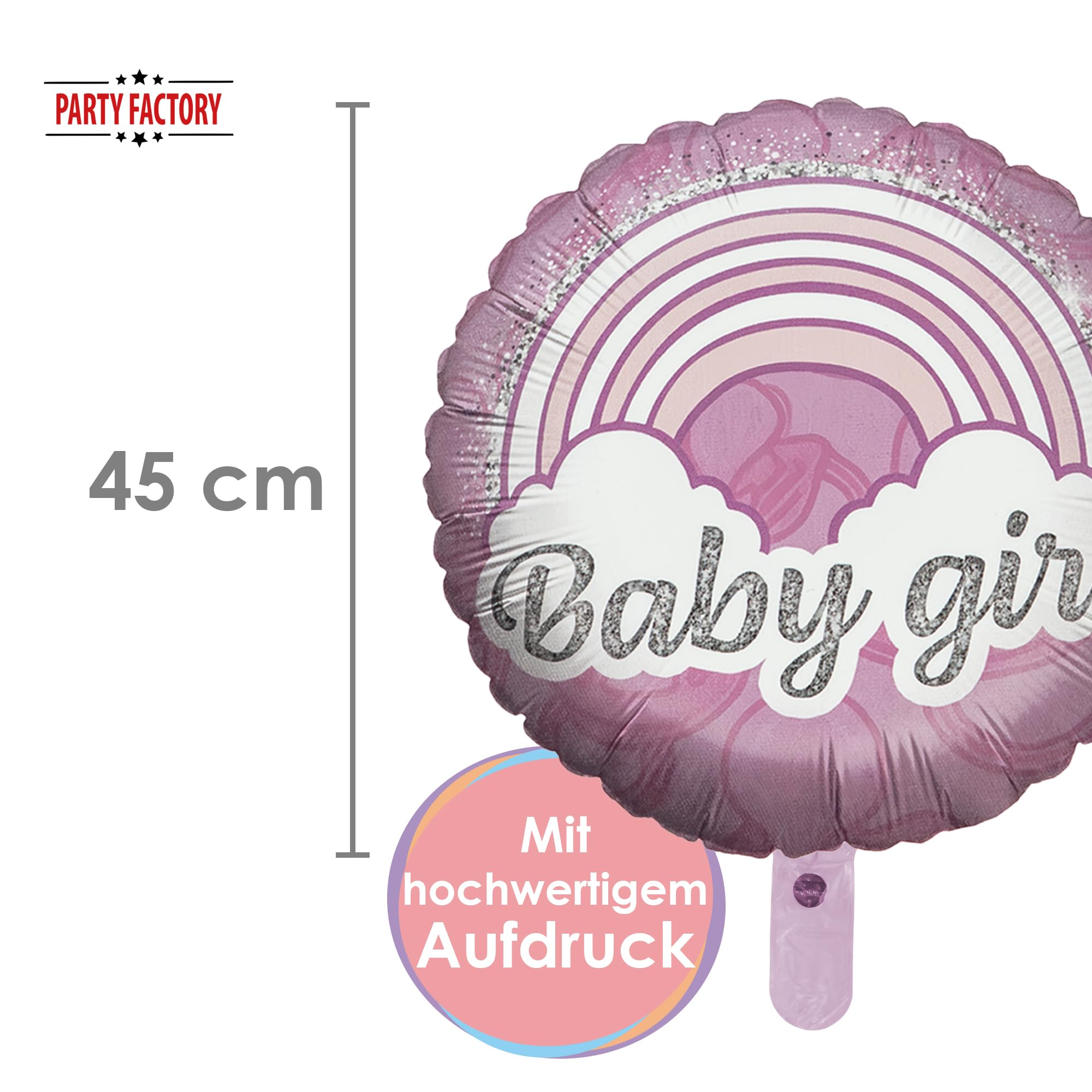 Folienballon Gender Reveal Baby Girl rund 45cm 4