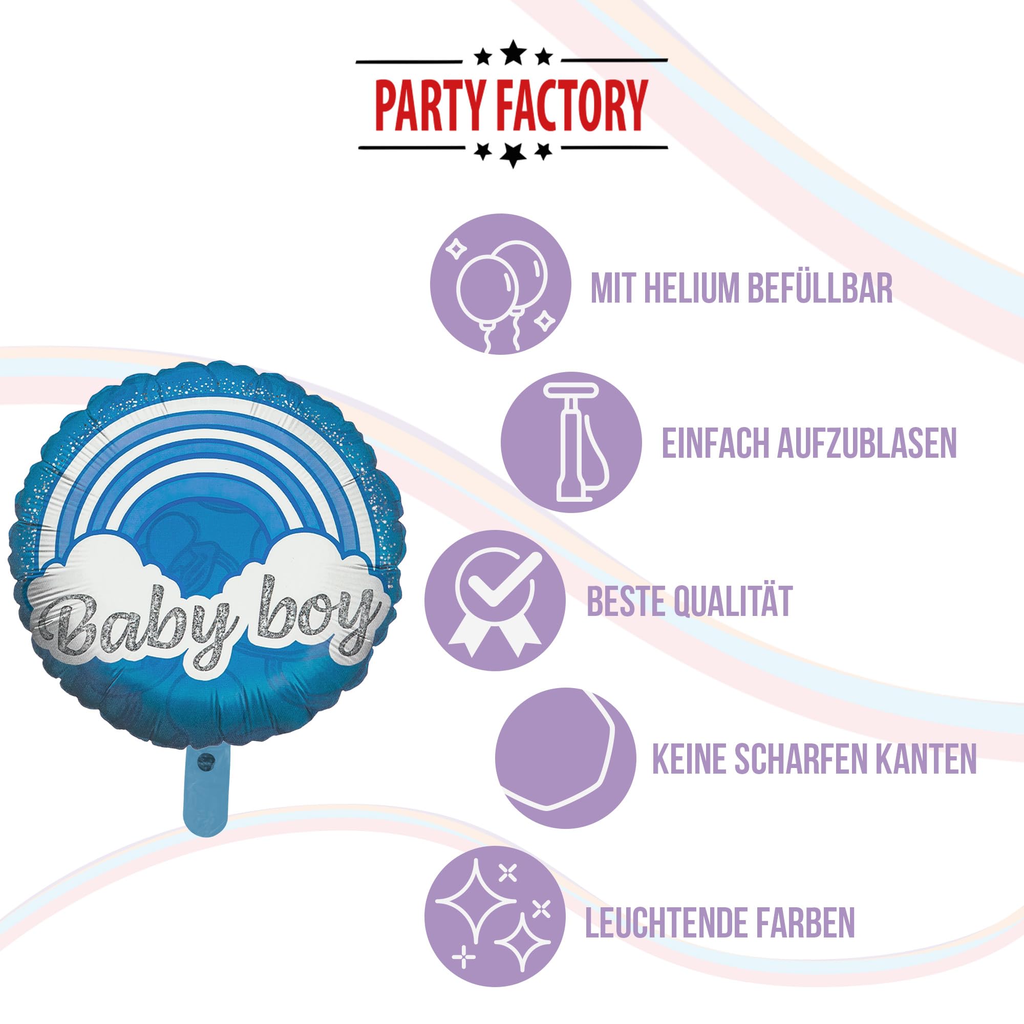 Folienballon Gender Reveal Baby Boy rund 45cm 5