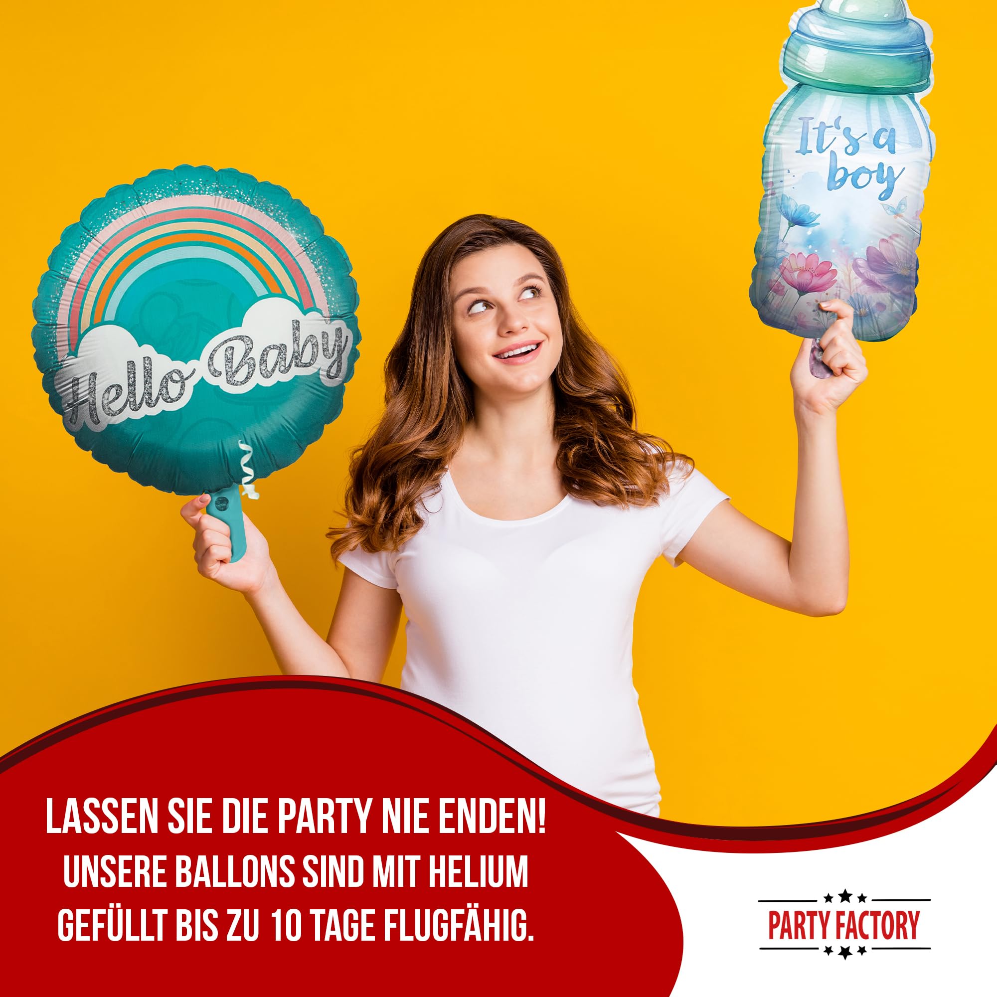 Folienballon Gender Reveal its a Boy Babyflasche 32 x 78 cm 3