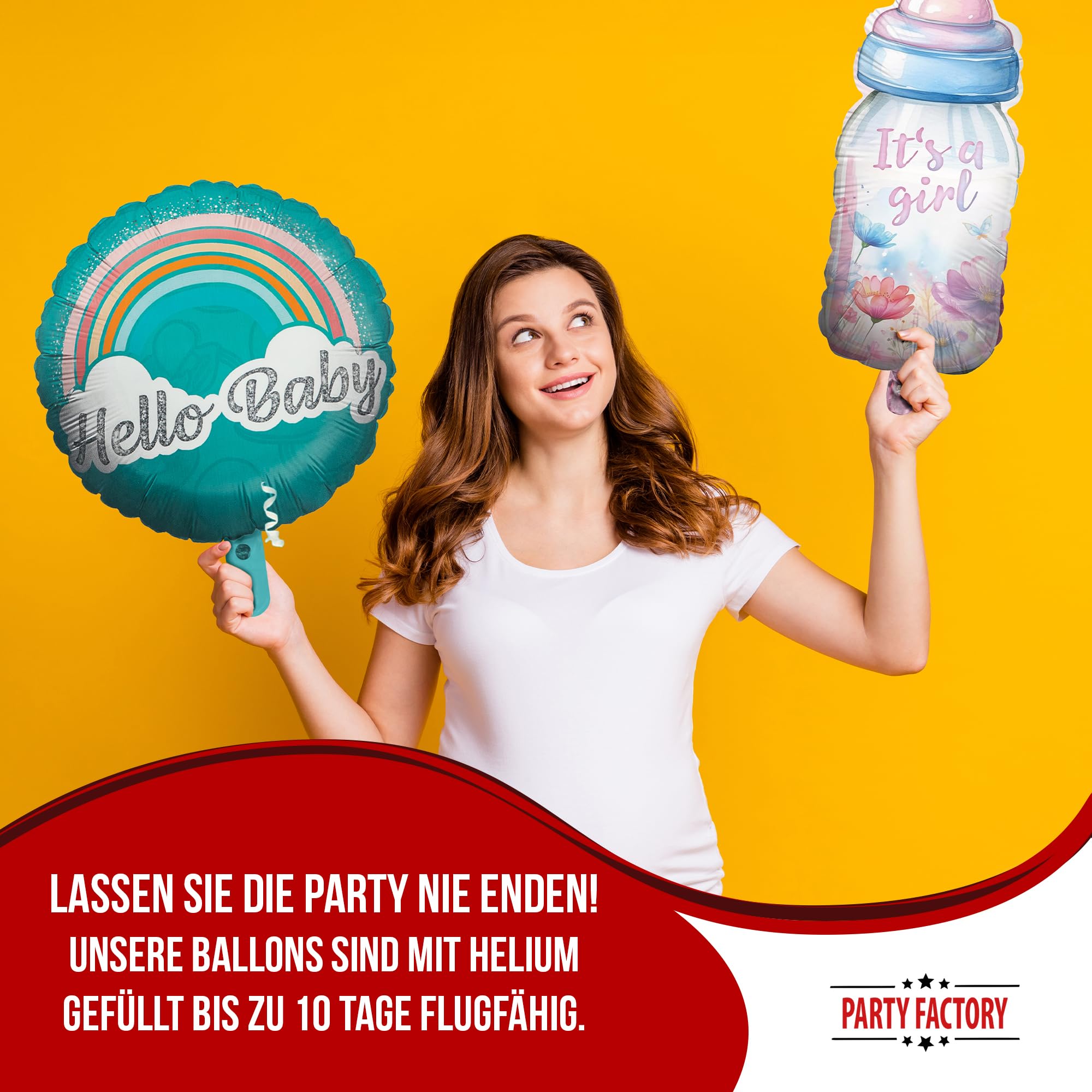Folienballon Gender Reveal its a Girl Babyflasche 32 x 78 cm 3