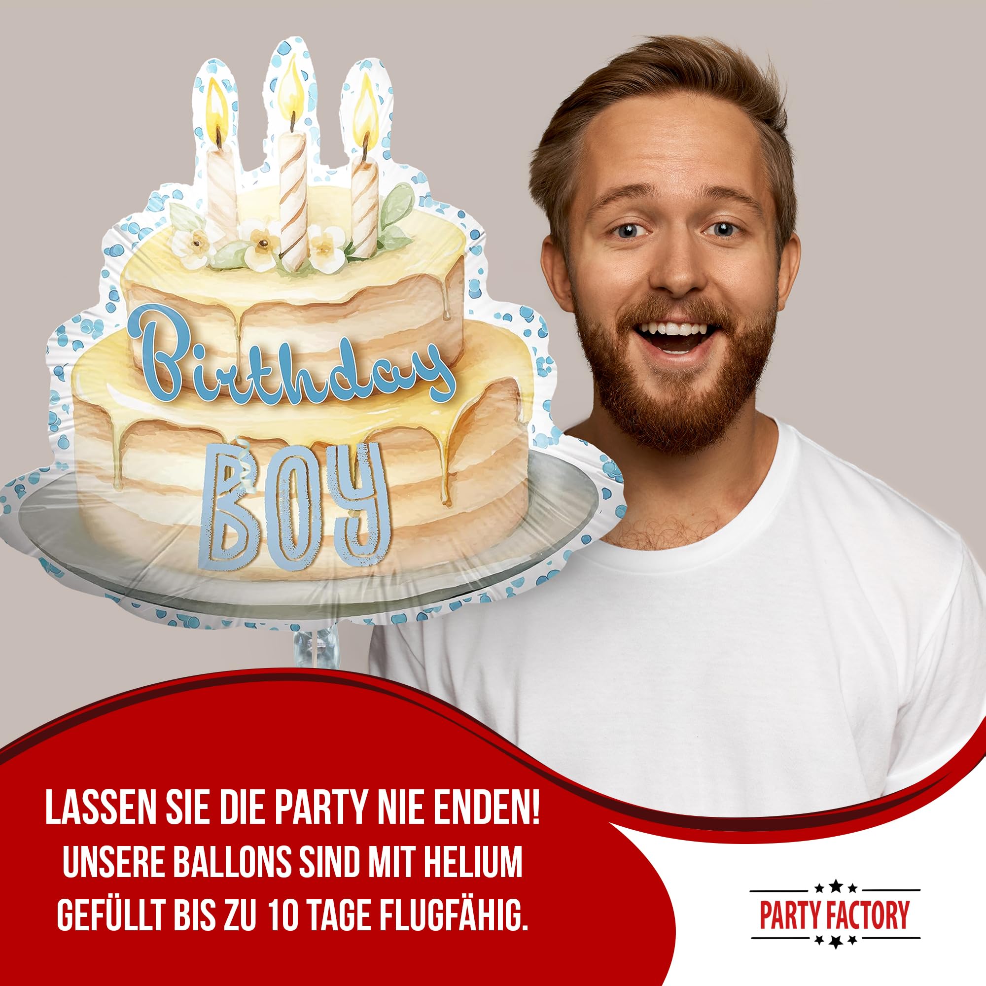 Foil Balloon Happy Birthday Cake Birthday Boy 70 x 65 cm 3