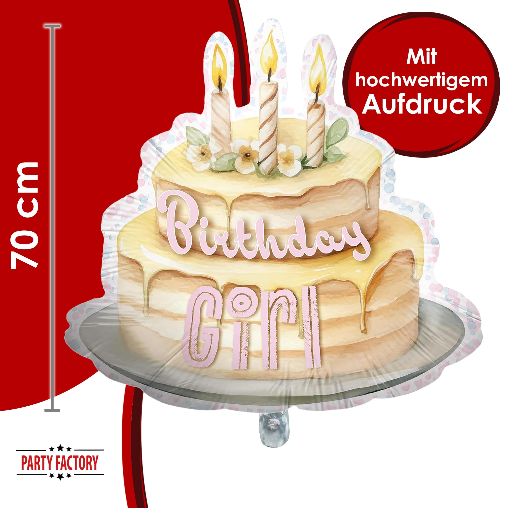 Folienballon Happy Birthday Torte Birthday Girl 70 x 65 cm 4