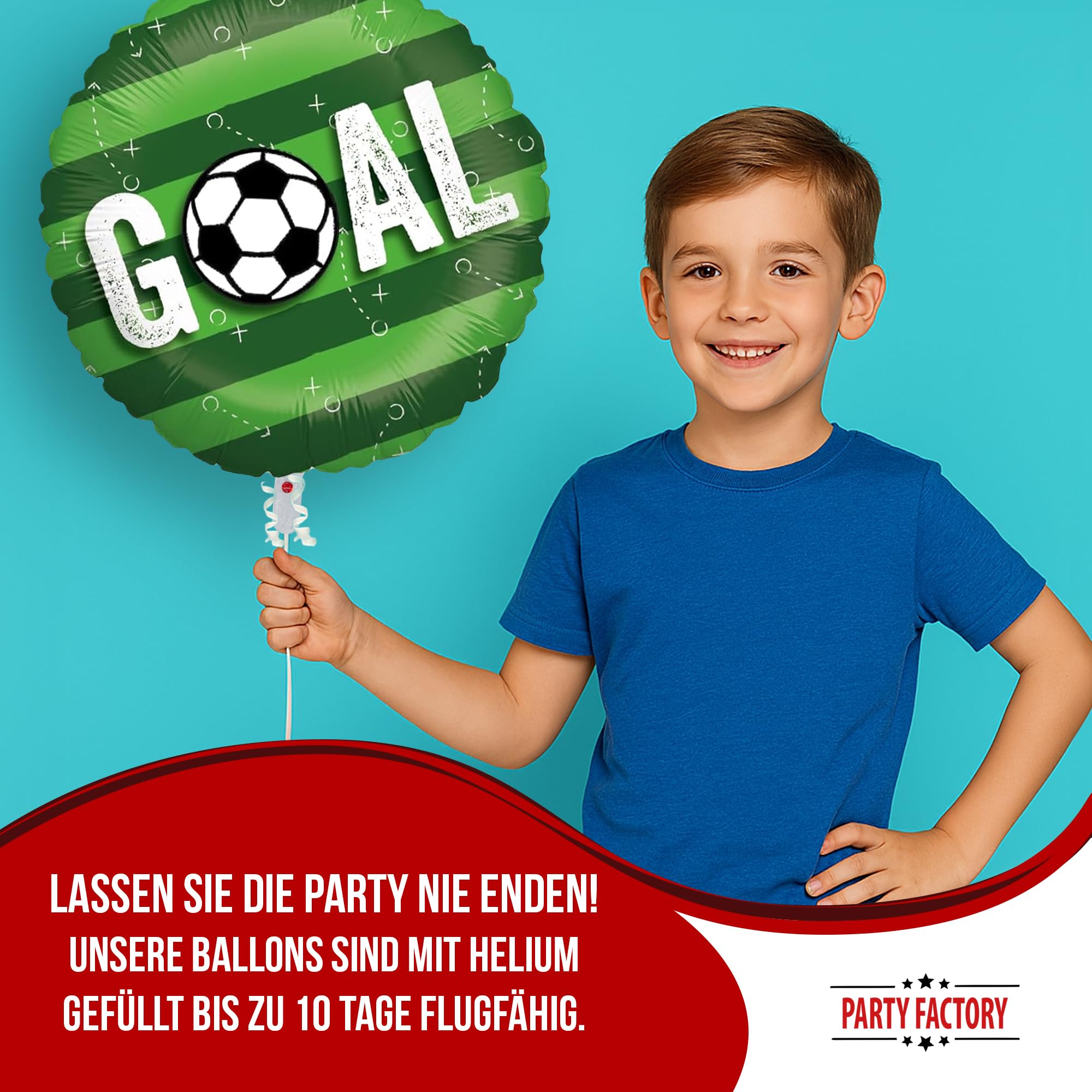 Foil balloon football goal round 45cm football field motif 1 3