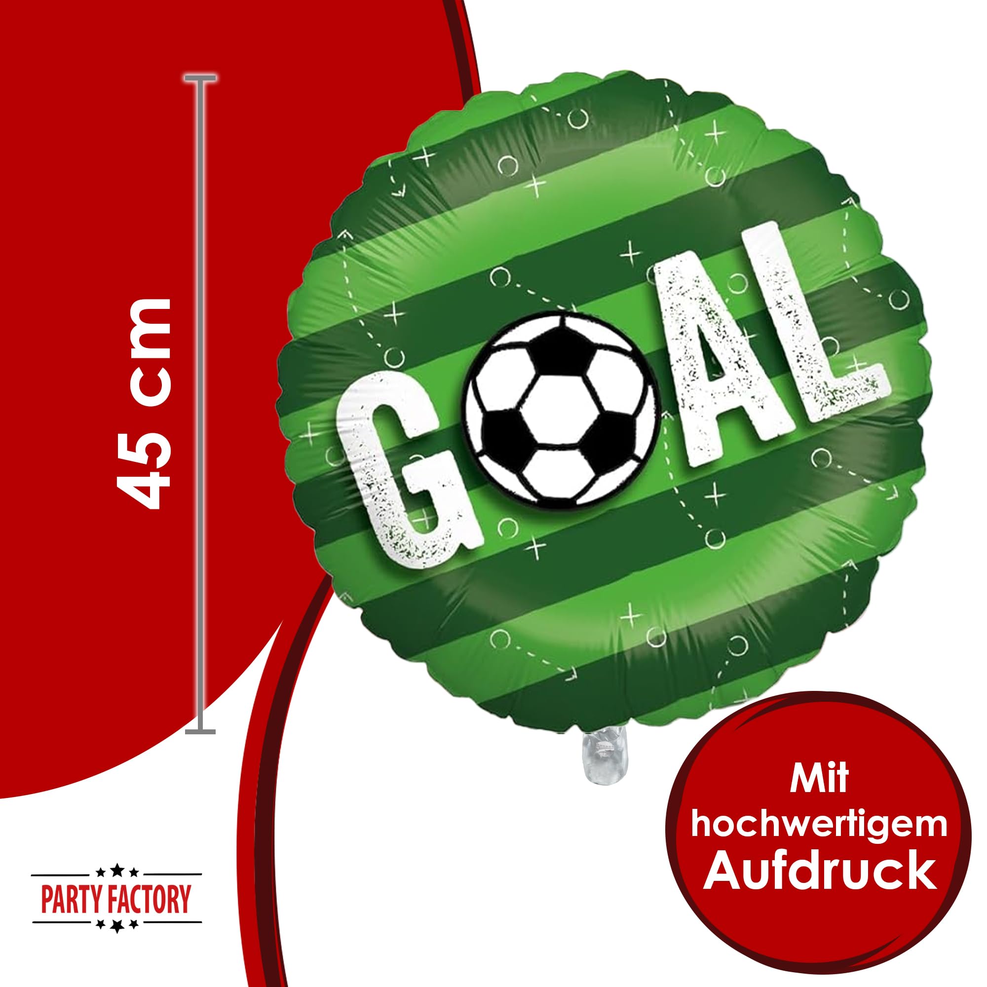 Foil balloon football goal round 45cm football field motif 1 4