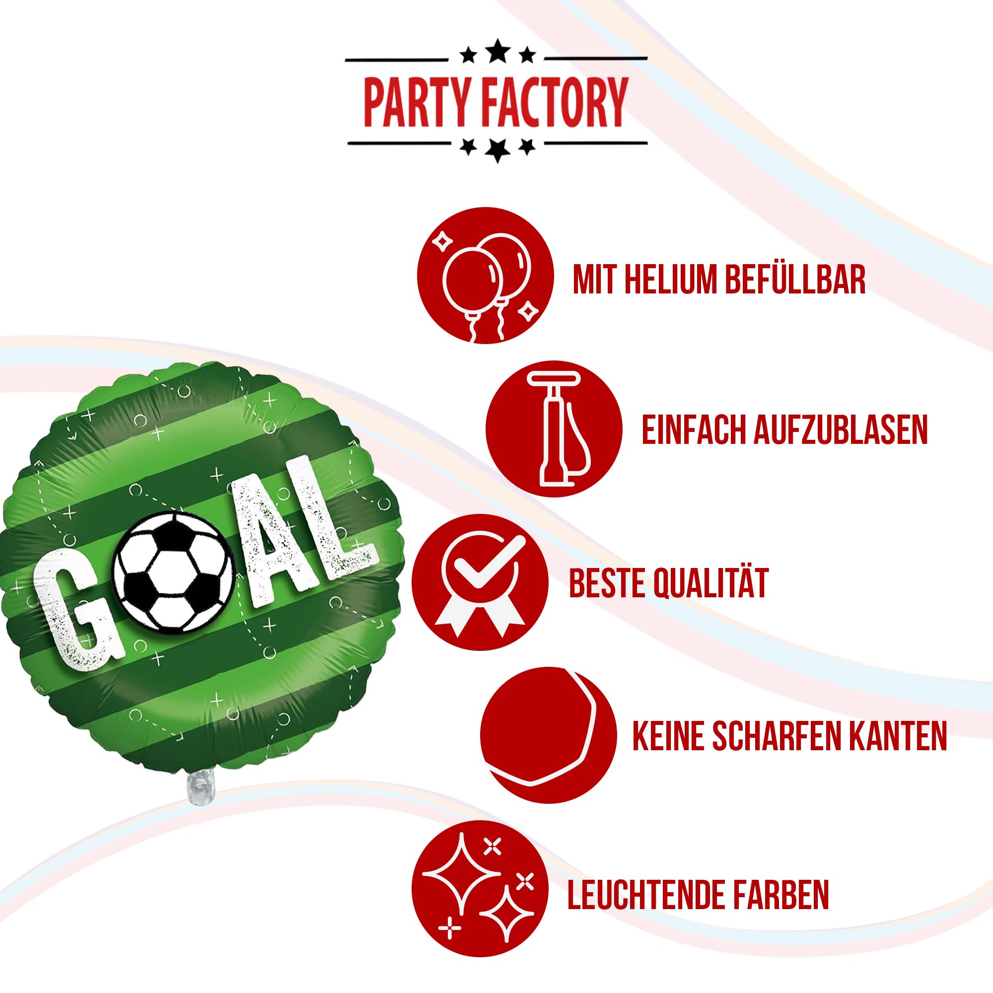 Foil balloon football goal round 45cm football field motif 1 5