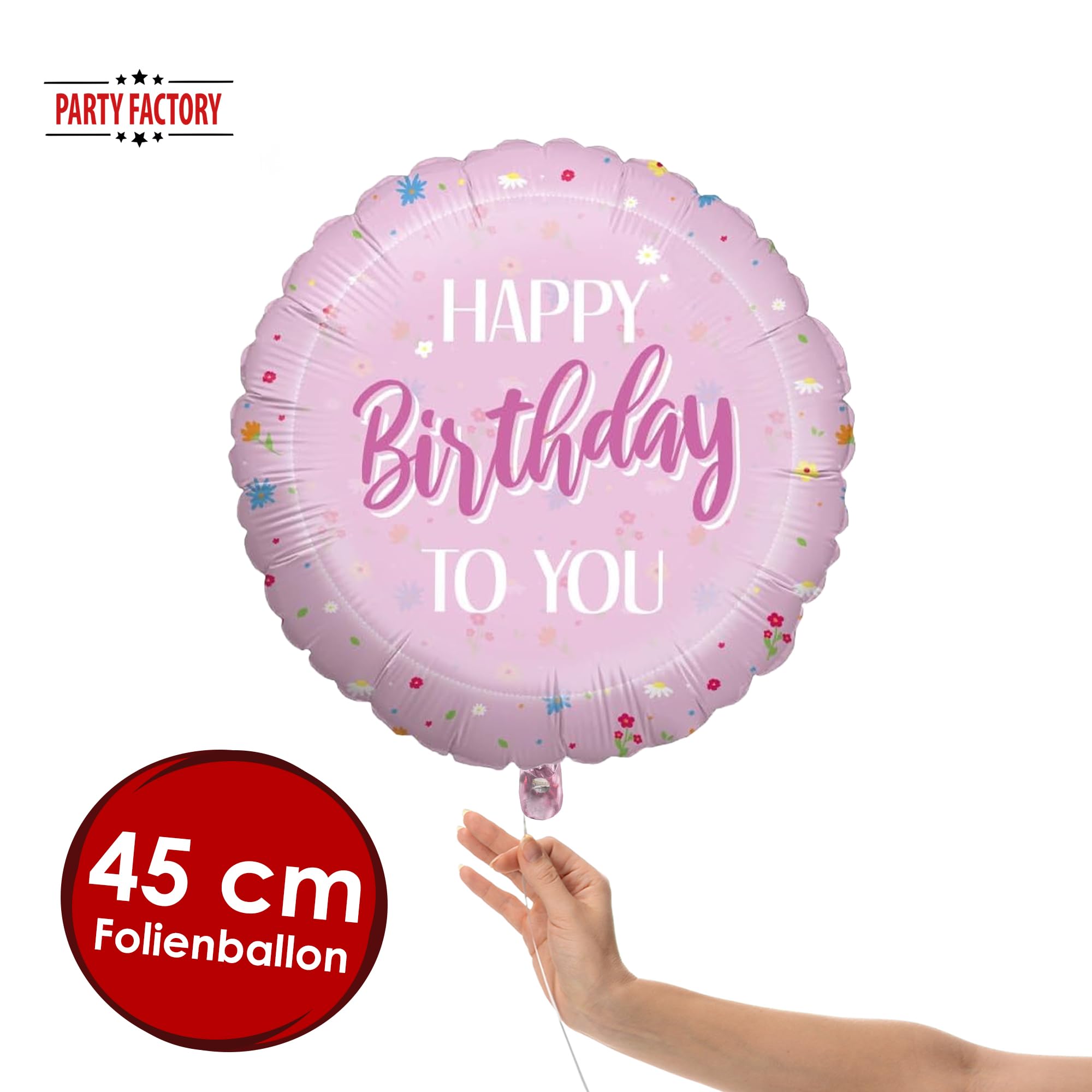 Foil balloon Happy Birthday pink 45cm motif1 2