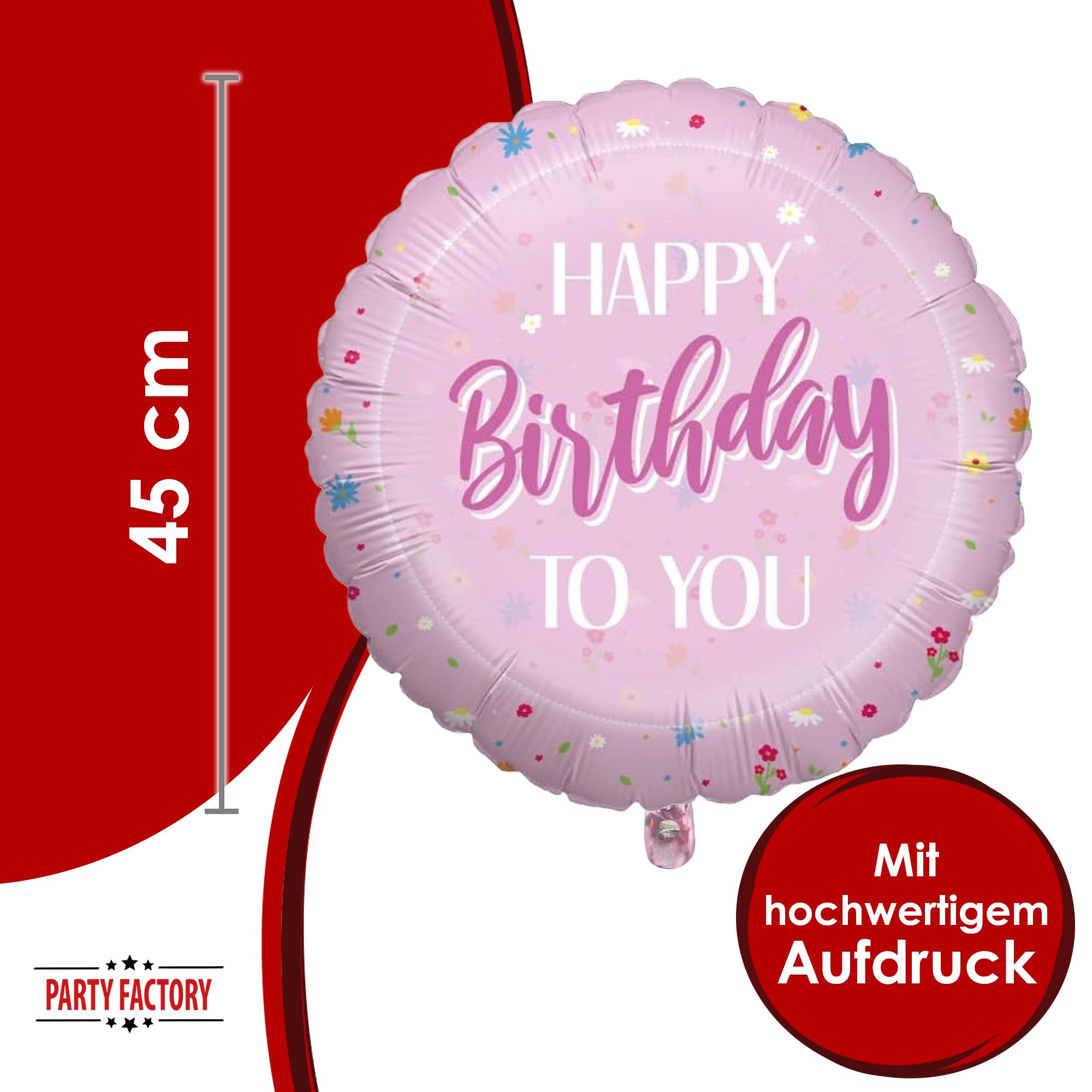Foil balloon Happy Birthday pink 45cm motif1 4