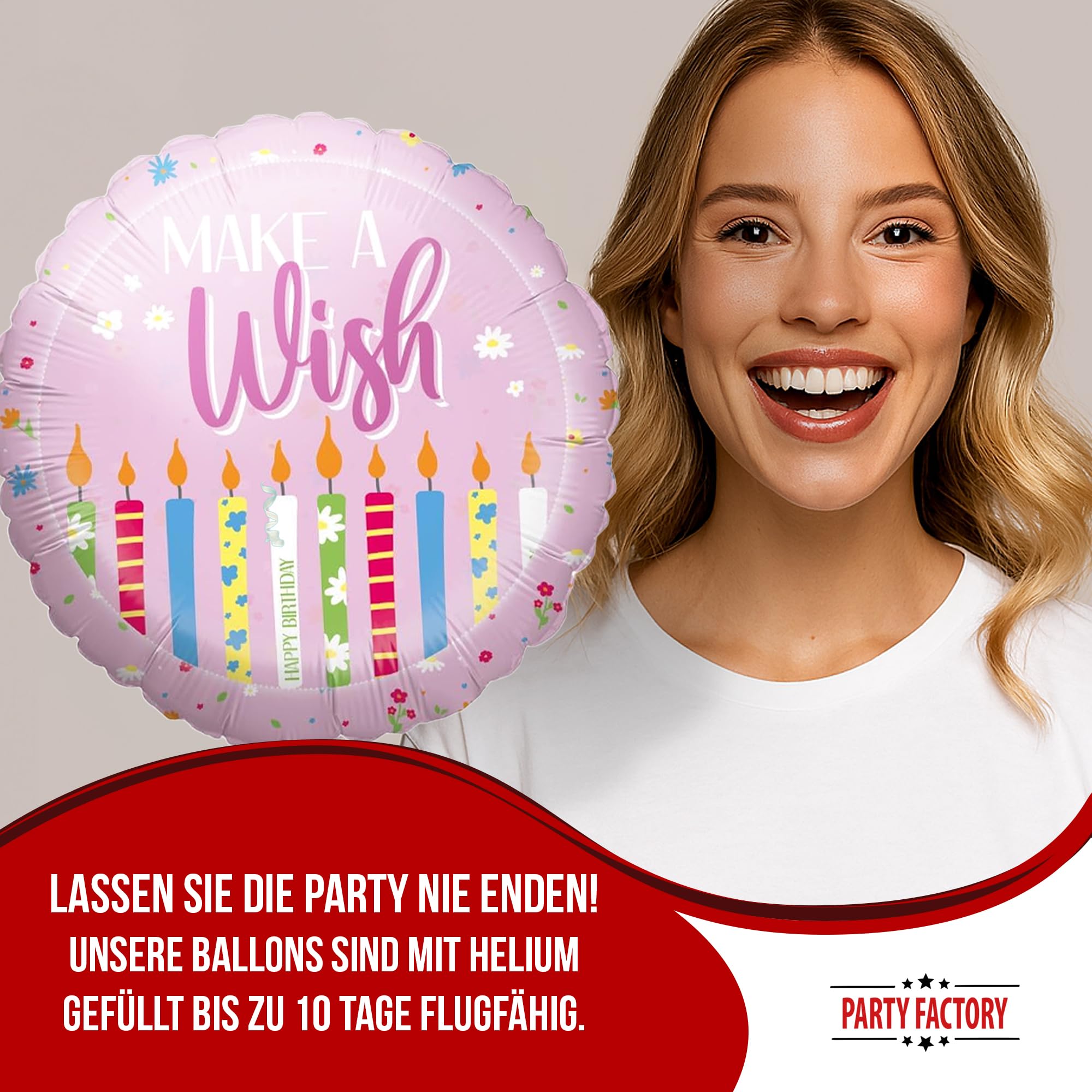 Foil balloon Happy Birthday Pink 45cm Motif 2 3
