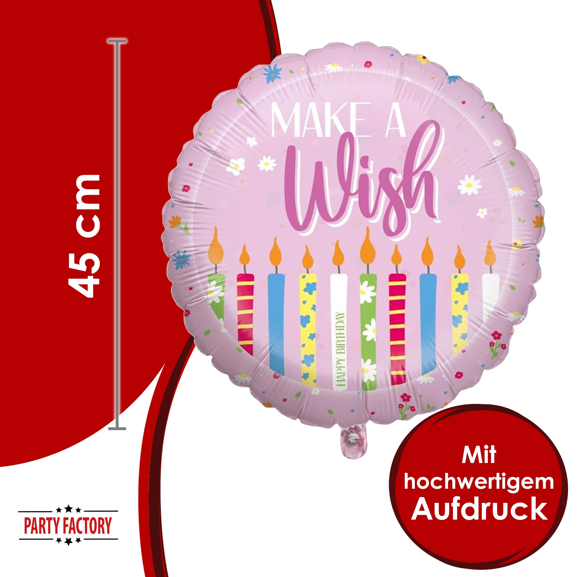 Foil balloon Happy Birthday Pink 45cm Motif 2 4