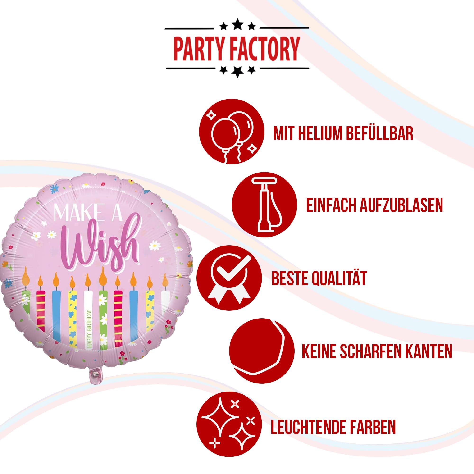 Foil balloon Happy Birthday Pink 45cm Motif 2 5