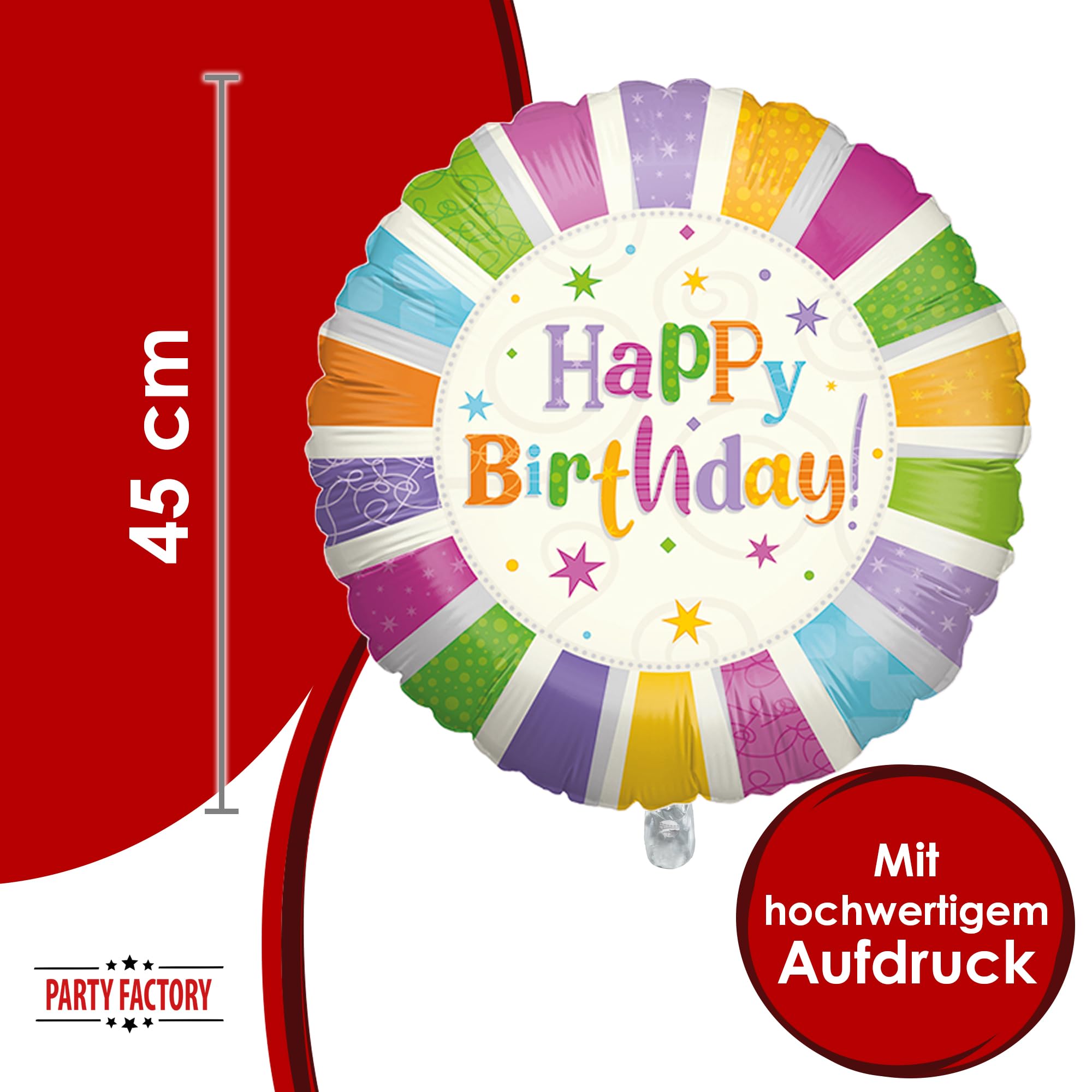 Folienballon Happy Birthday Bunt Rund 45cm 4